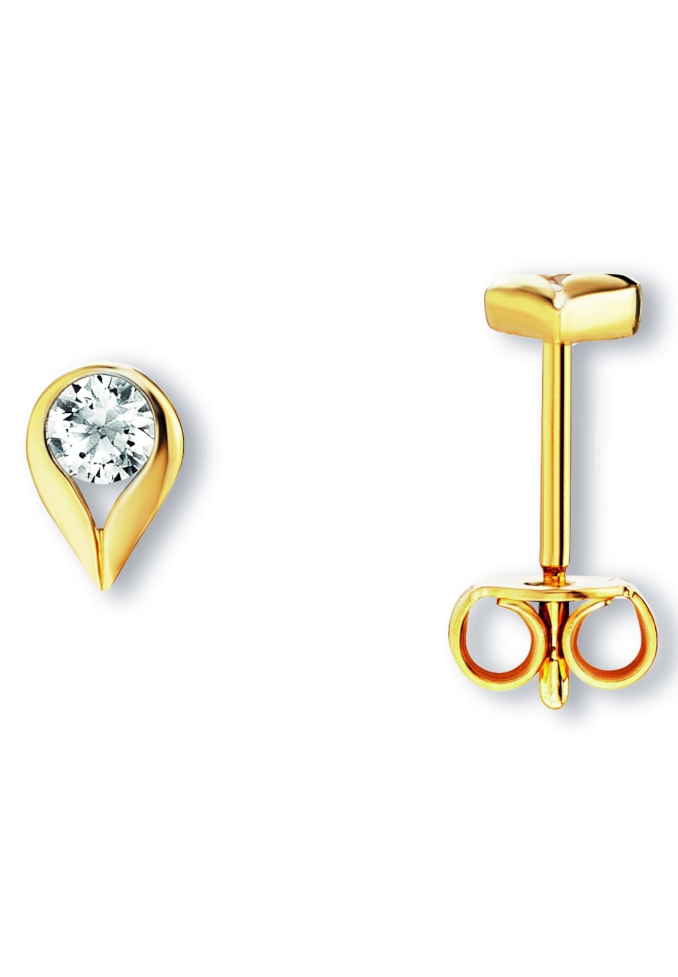 ONE ELEMENT Paar Ohrstecker »Zirkonia Ohrringe  Ohrstecker aus 333 Gelbgold«