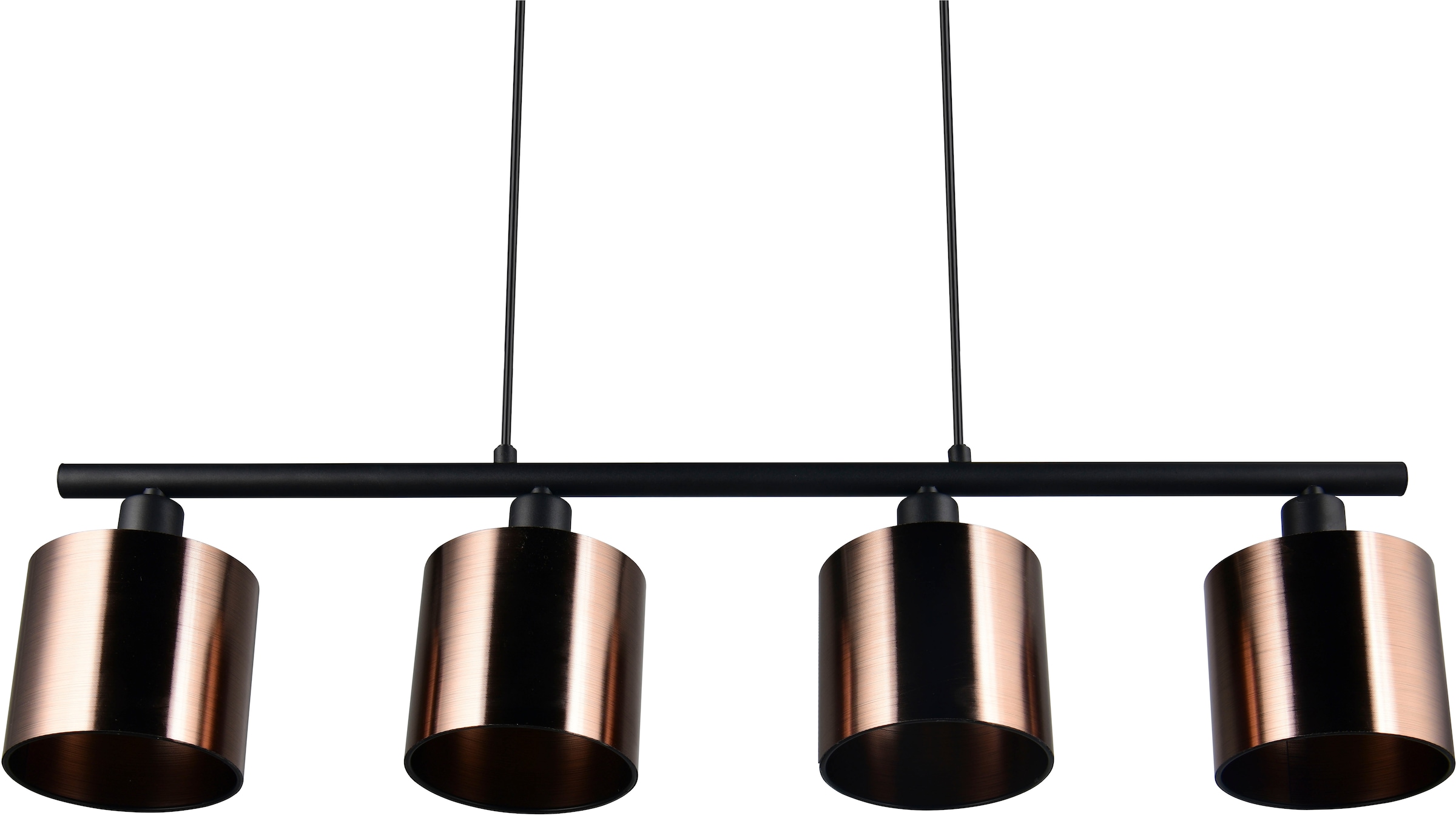 REALITY Leuchten Pendelleuchte »JASON, Hängelampe Esszimmerlampe,  4-flammig, exkl. 4xE14 max 10W« E14 1 Stk. warmweiß - kaltweiß höhenverstellbar max 150cm, mit semi-transparenten Kunststoff-Schirmen
