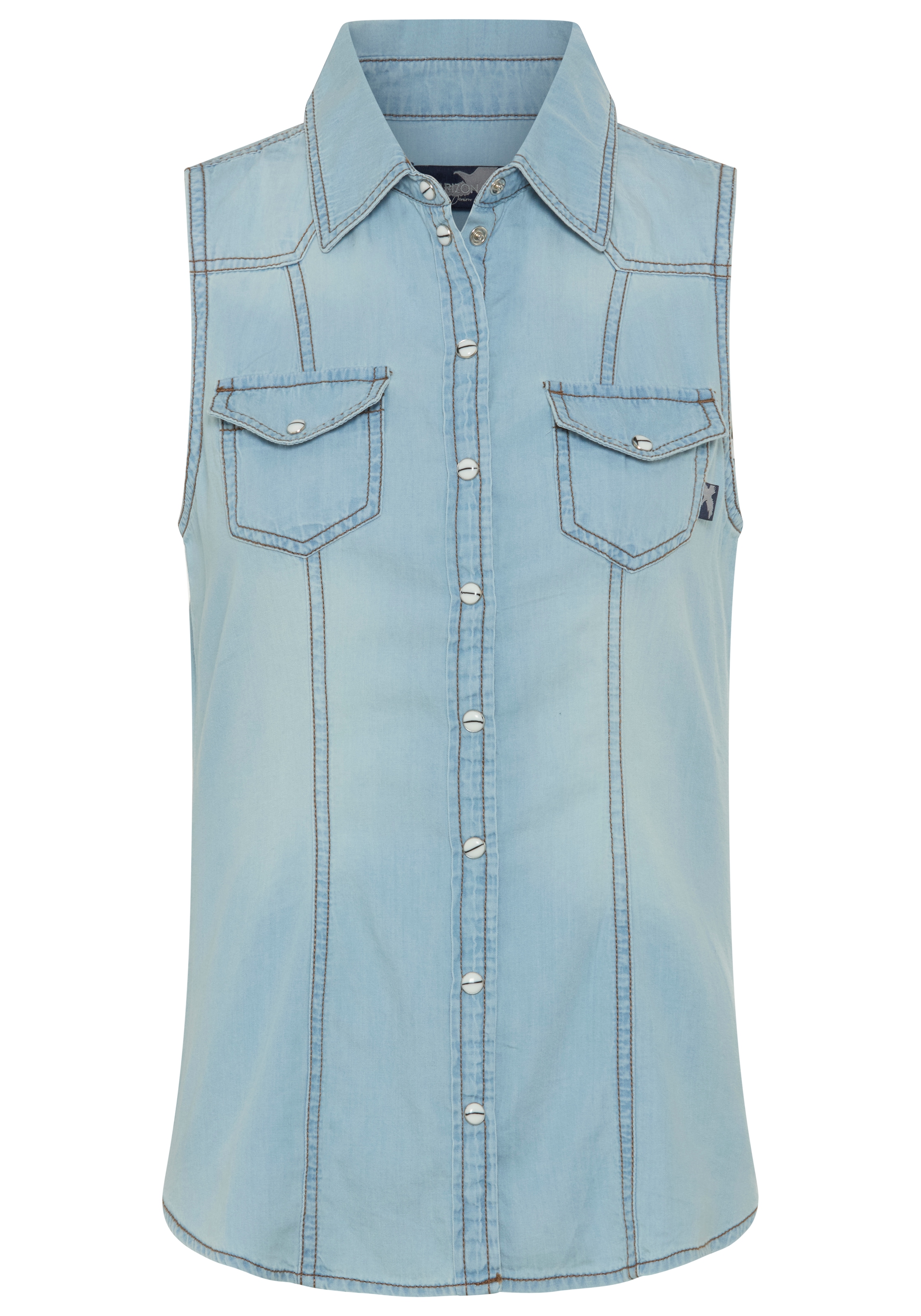 Arizona Jeansbluse mit Knöpfen in Perlmuttoptik