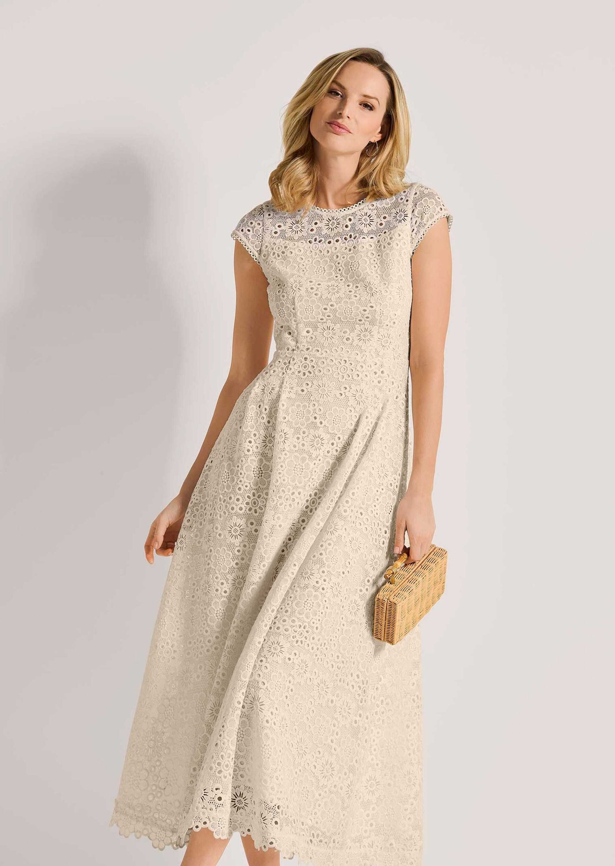 MADELEINE Midikleid »Spitzenkleid Romantisches Festtagskleid mit Spitzenborte«