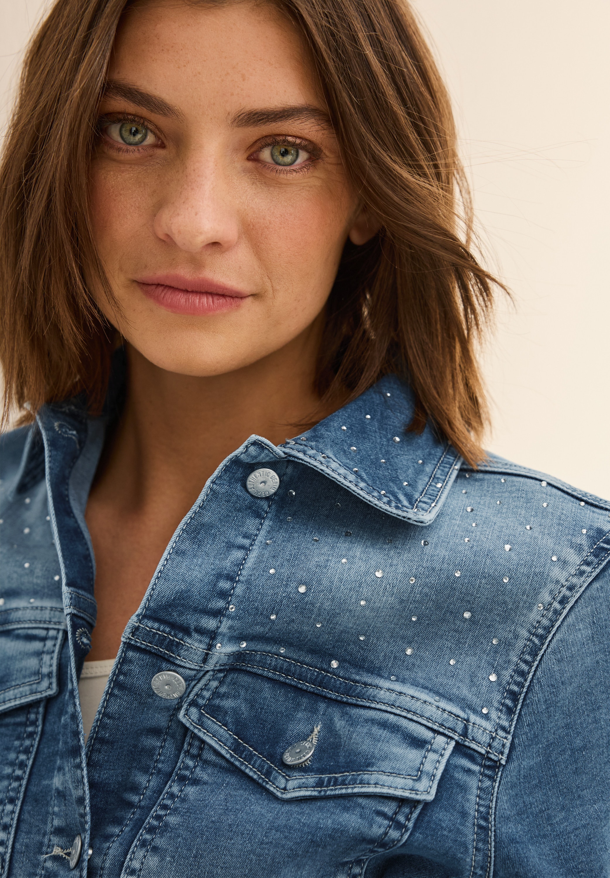 Cecil Oversize-Shirt, Overshirt mit Glitzersteinen
