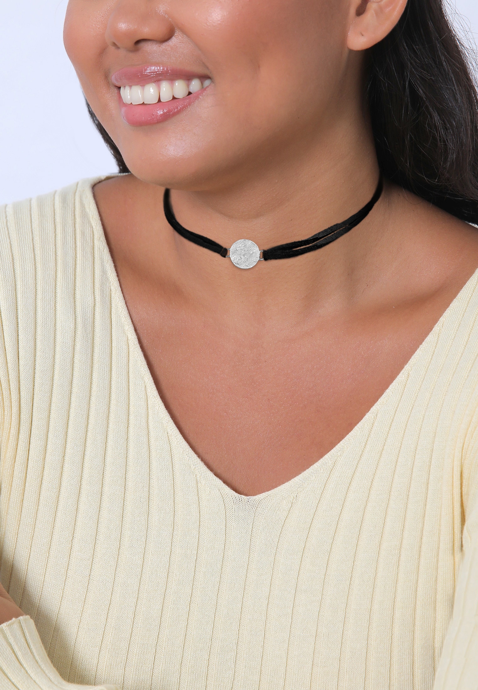 Elli Choker »Halskette Choker Plättchen Halsband 925 Silber«