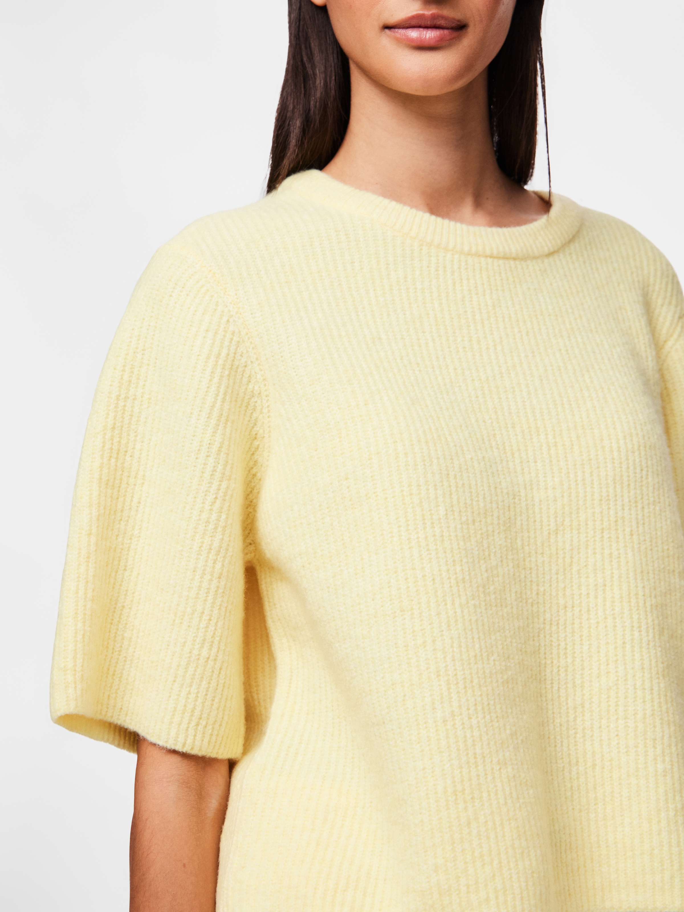 pieces Strickpullover »PCSILLY SS O-NECK KNIT NOOS BC« mit weiten, kurzen Ärmeln
