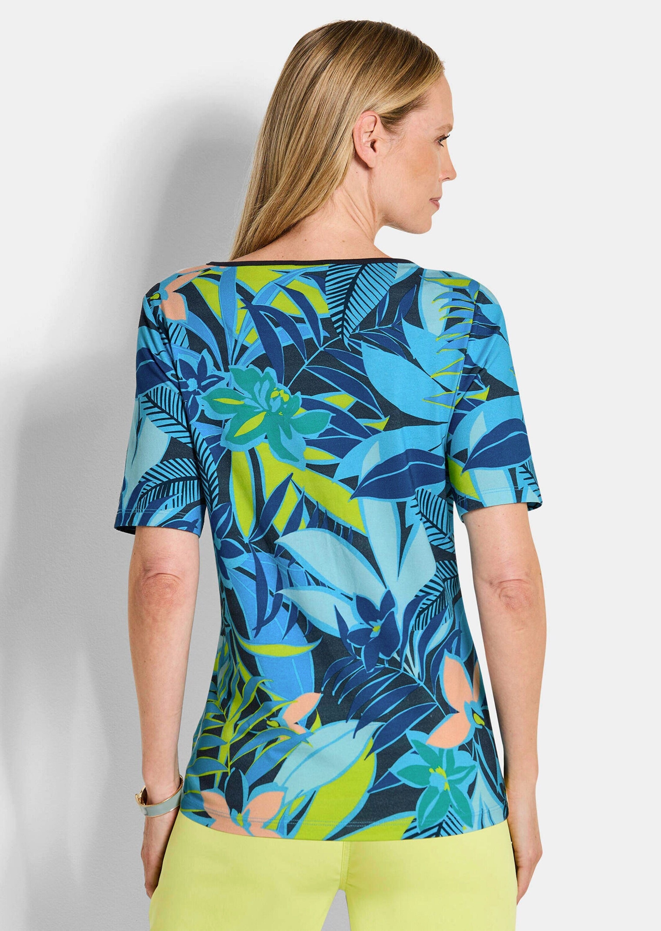 GOLDNER Kurzarmshirt »Druckshirt mit floralem Print« stretchbequemer Viskosejersey