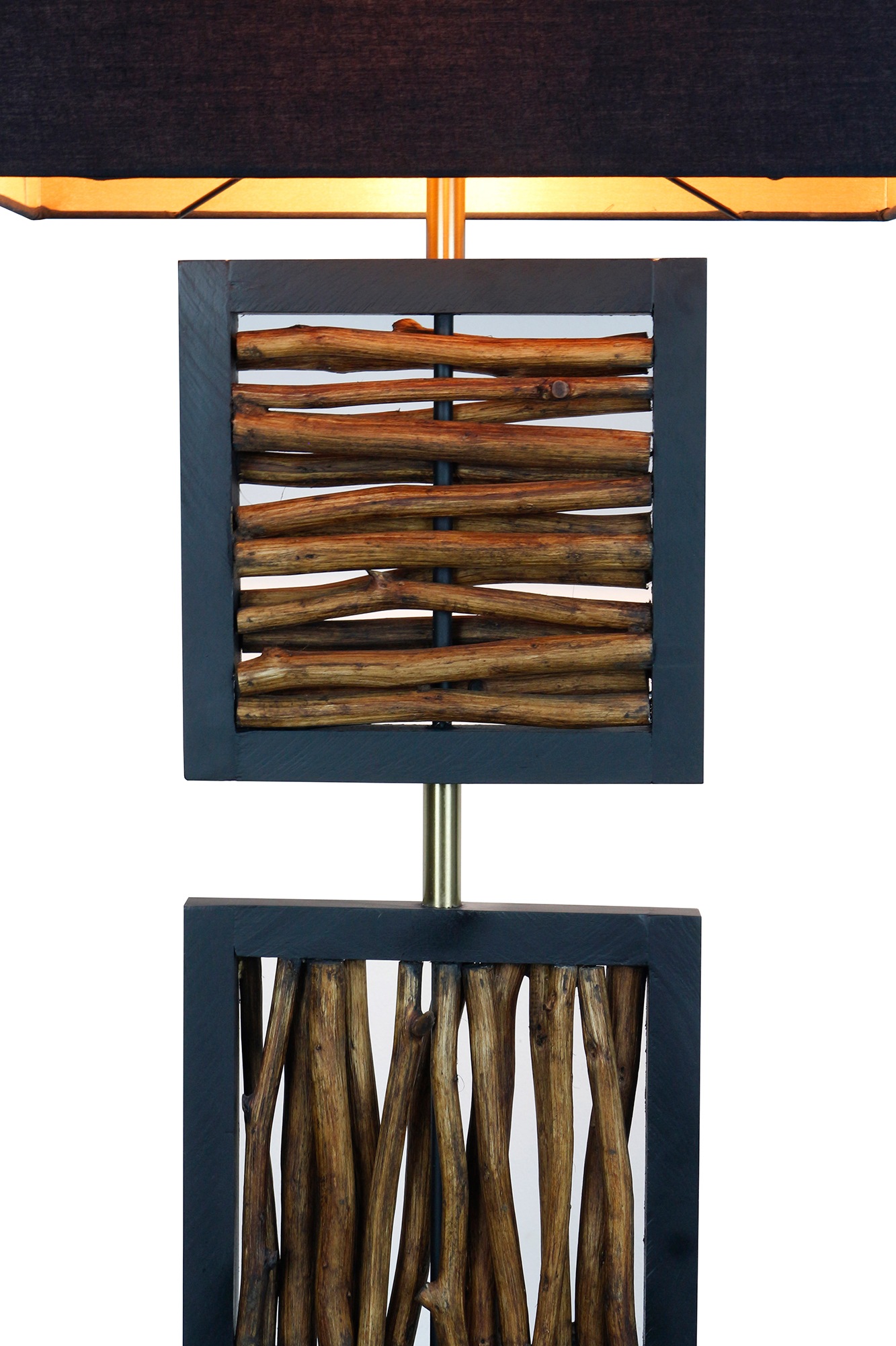 SalesFever Stehlampe »Treibholz« E27 1 Stk. Schirm innen goldfarben