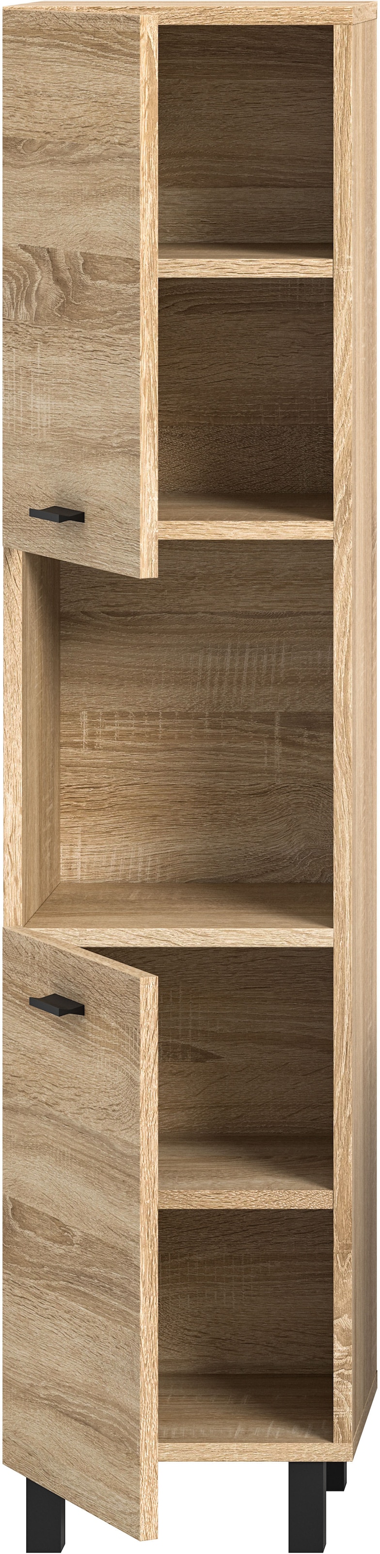 welltime Hochschrank »Tampa, Höhe 125cm, hängend oder stehend montierbar«, Badschrank, Bad-Hängeschrank, Badezimmer, Bad-Möbel