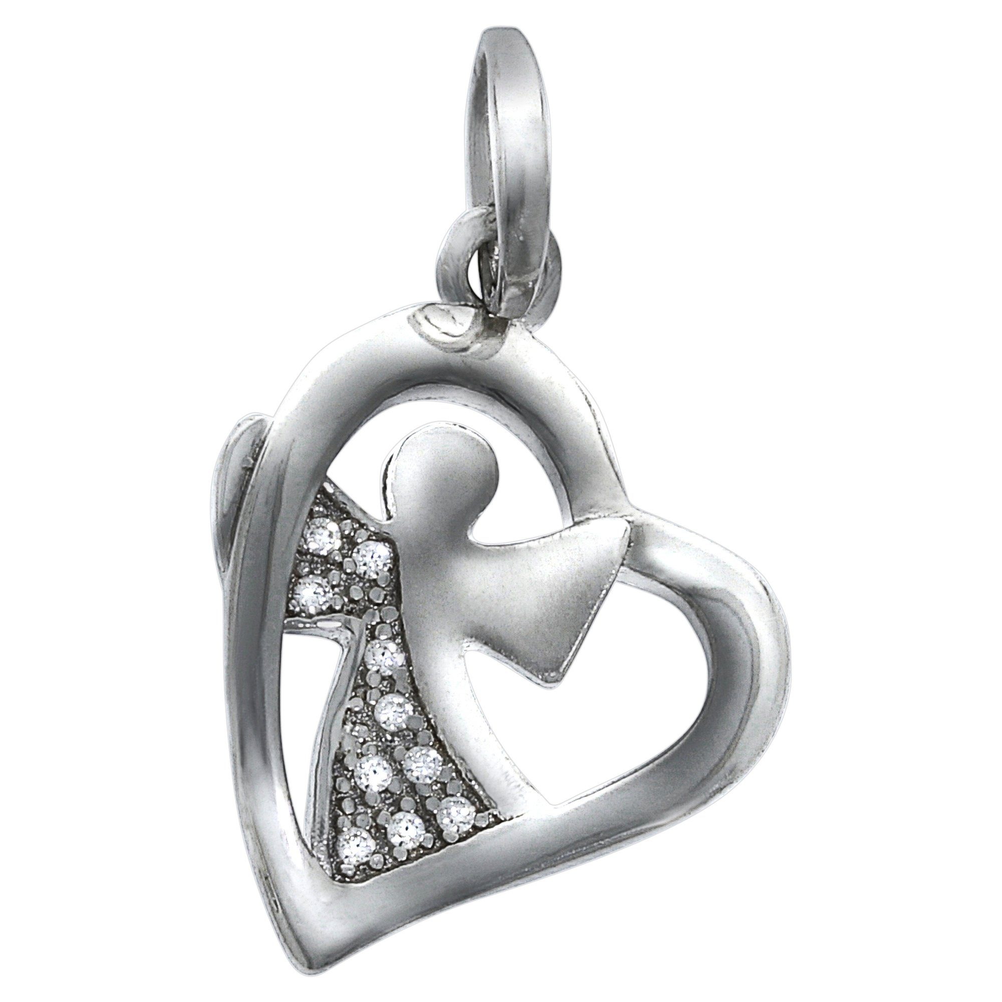 Vivance Kettenanhänger »925/- Sterling Silber Engel Zirkonia«, Anhänger