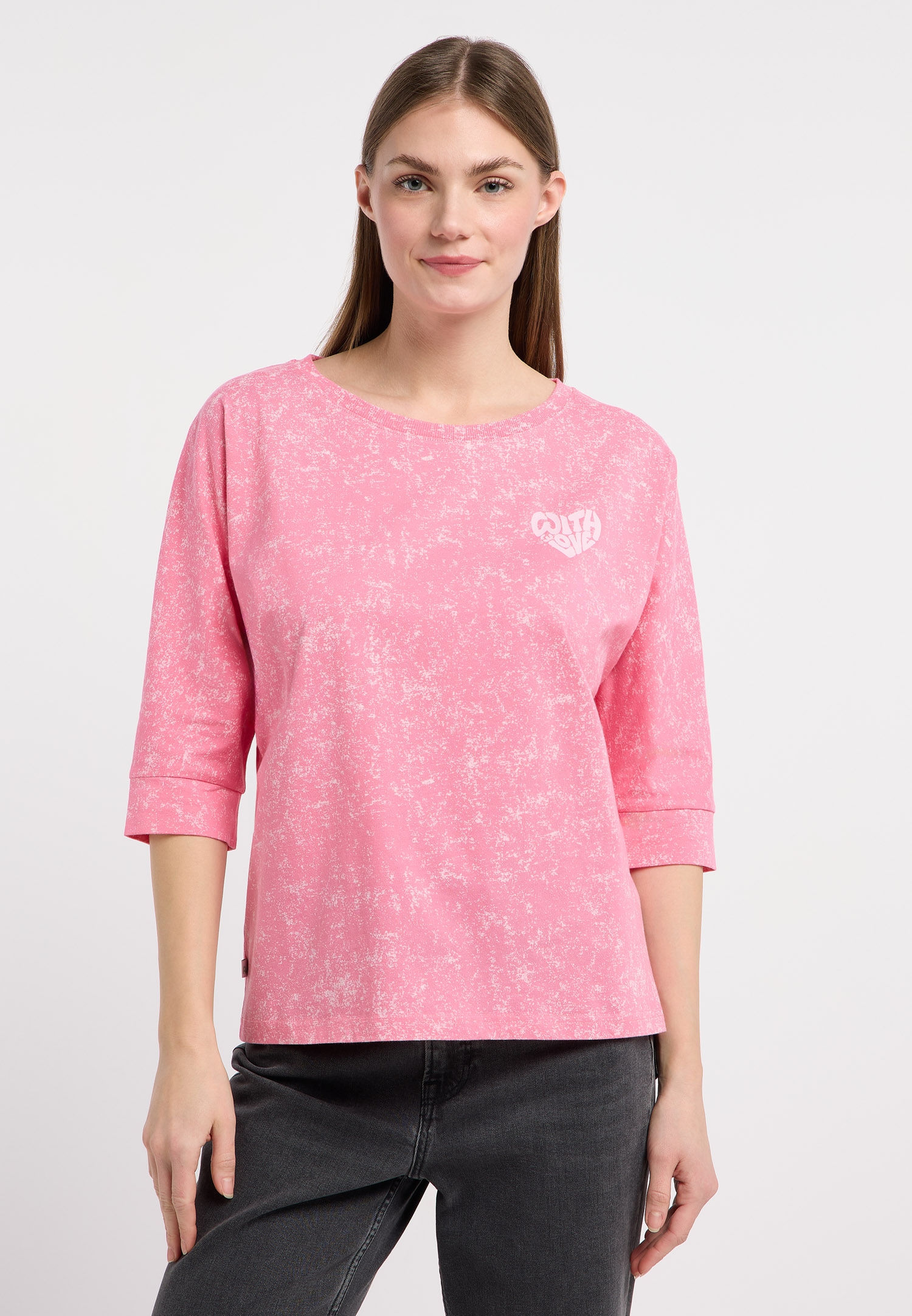 Ragwear 3/4-Arm-Shirt »SHIMONA PRINT« Bequemer Fit mit Herz-Print und ausgewaschener Optik