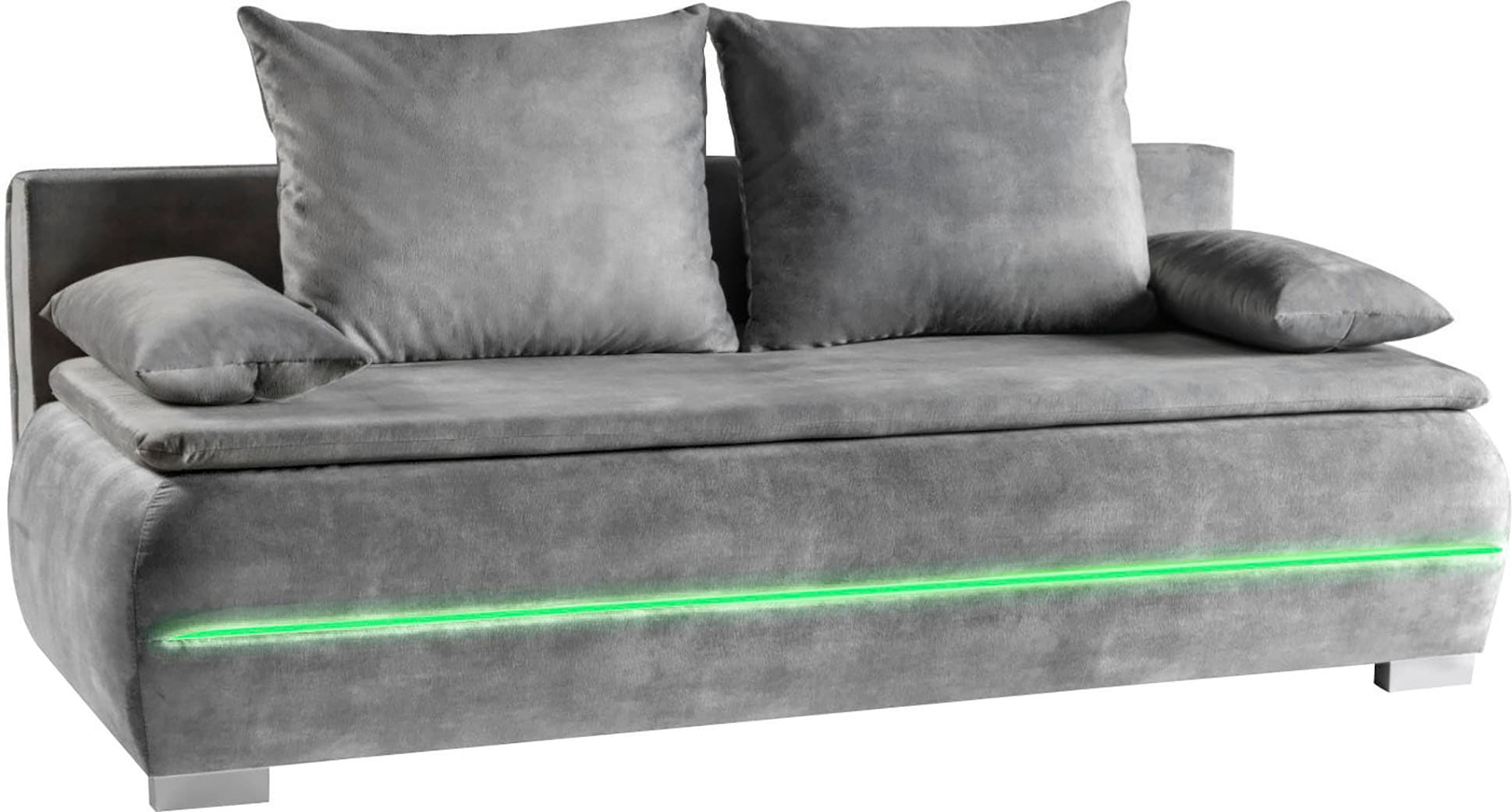 WERK2 Schlafsofa »Tekla LED, Bettcouch Breite 206cm, Liegefläche 200/140cm,«, 2-Sitzer Schlafcouch mit Bettkasten & stylischer RGB-LED-Beleuchtung