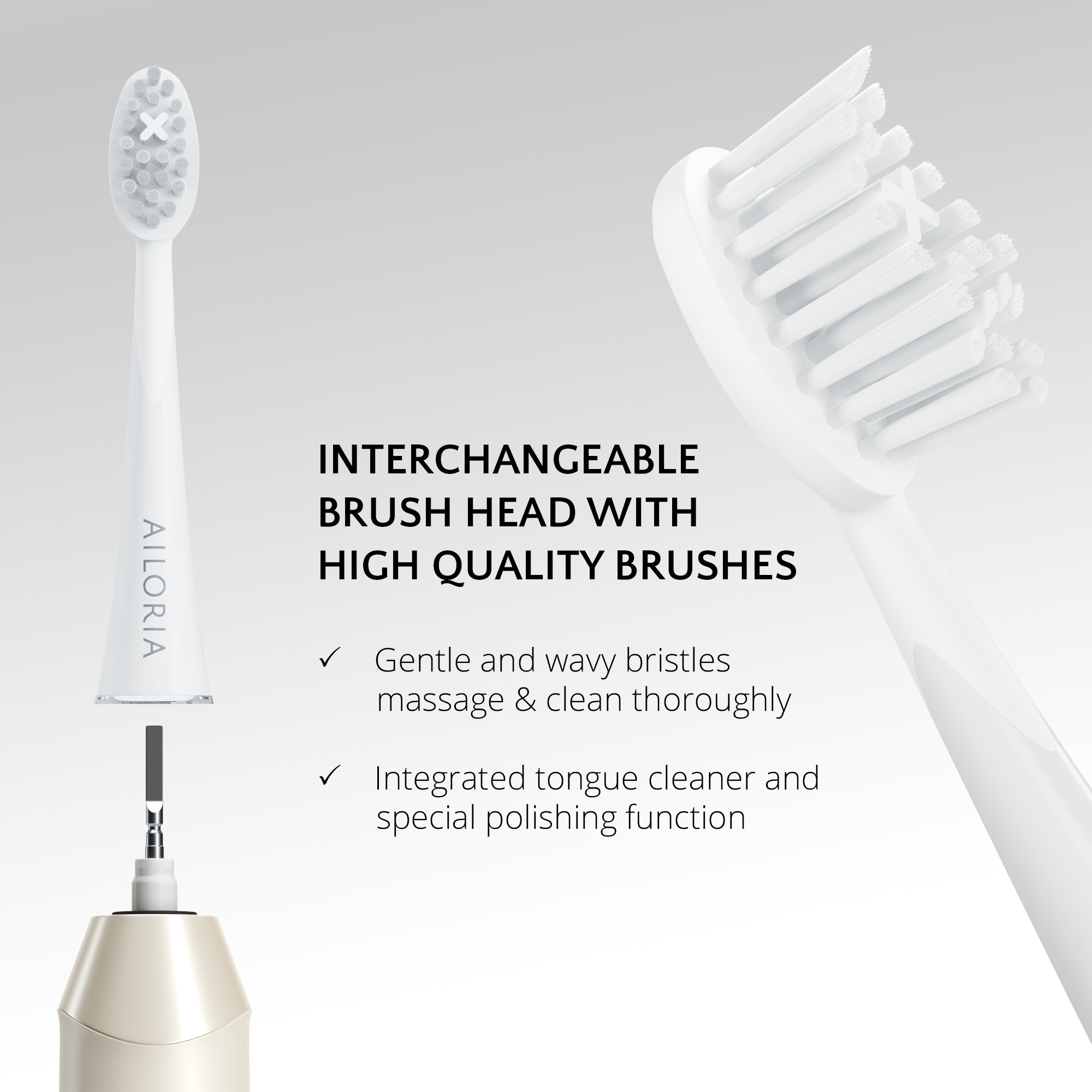 AILORIA Schallzahnbürste »USB-Schallzahnbürste SHINE BRIGHT SET«