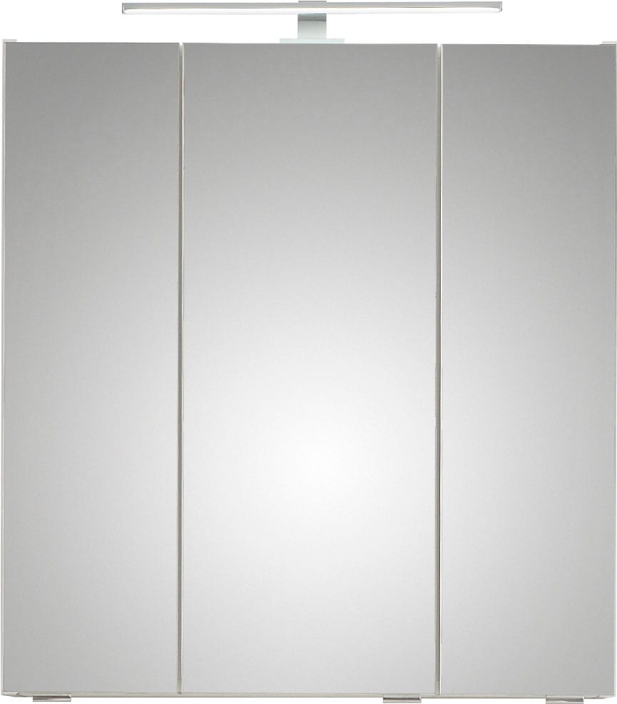 Saphir Badmöbel-Set »Quickset 4-teilig, Waschbeckenunterschrank mit LED-Spiegelschrank«, (8 St.), Unterschrank, Hängeschrank, inkl. Türdämpfer, 7 Türen, Bad-Set