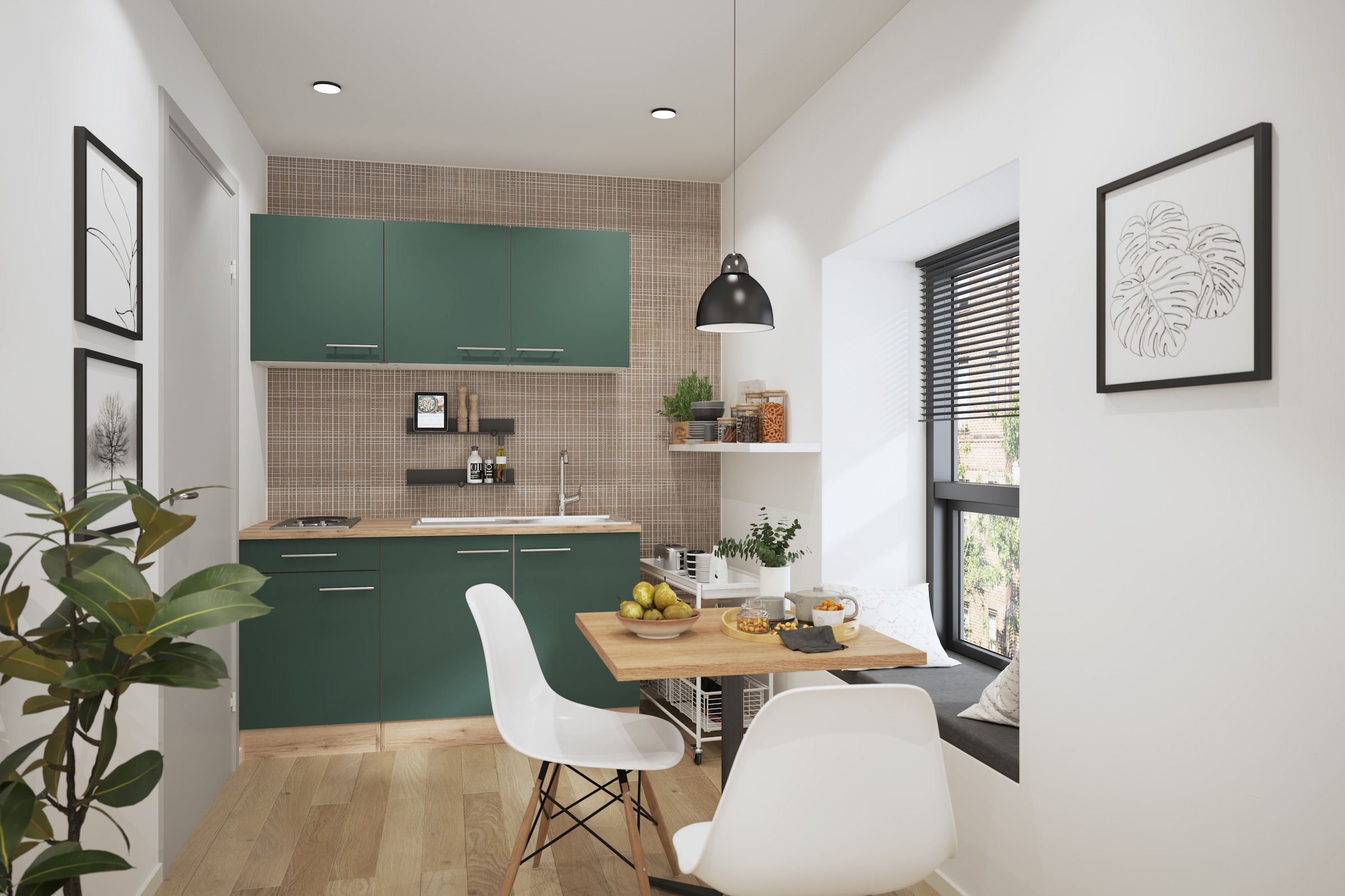 OPTIFIT Pantryküche »Bella« Breite 150 cm, wahlweise mit Kochfeld oder Unterbaukühlschrank