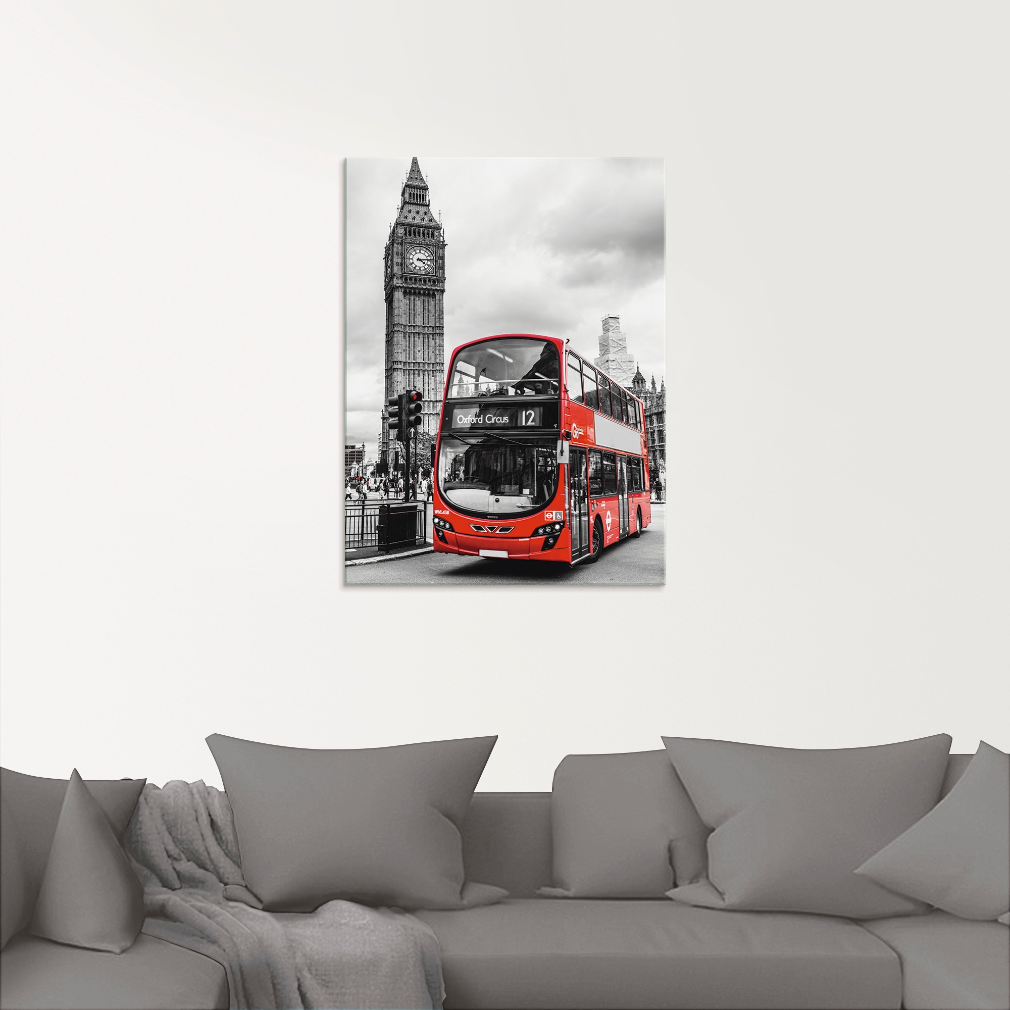 Artland Glasbild »London Bus und Big Ben«, Gebäude, (1 St.), in verschiedenen Größen