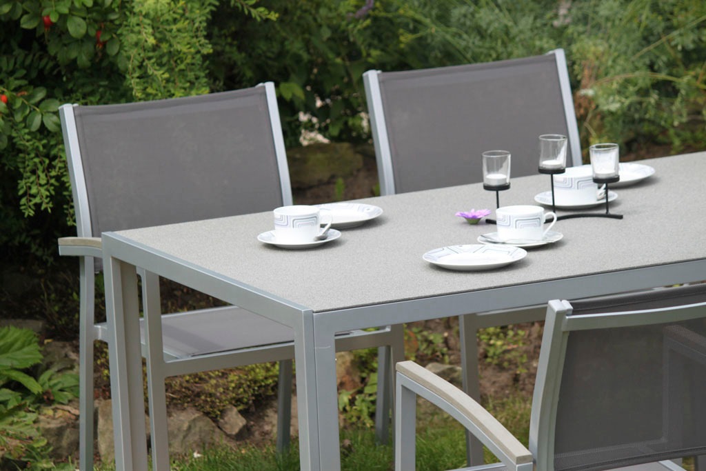 Garden Pleasure Garten-Essgruppe »GRACE«, (5 tlg.), mit verstellbarem Rückenelement