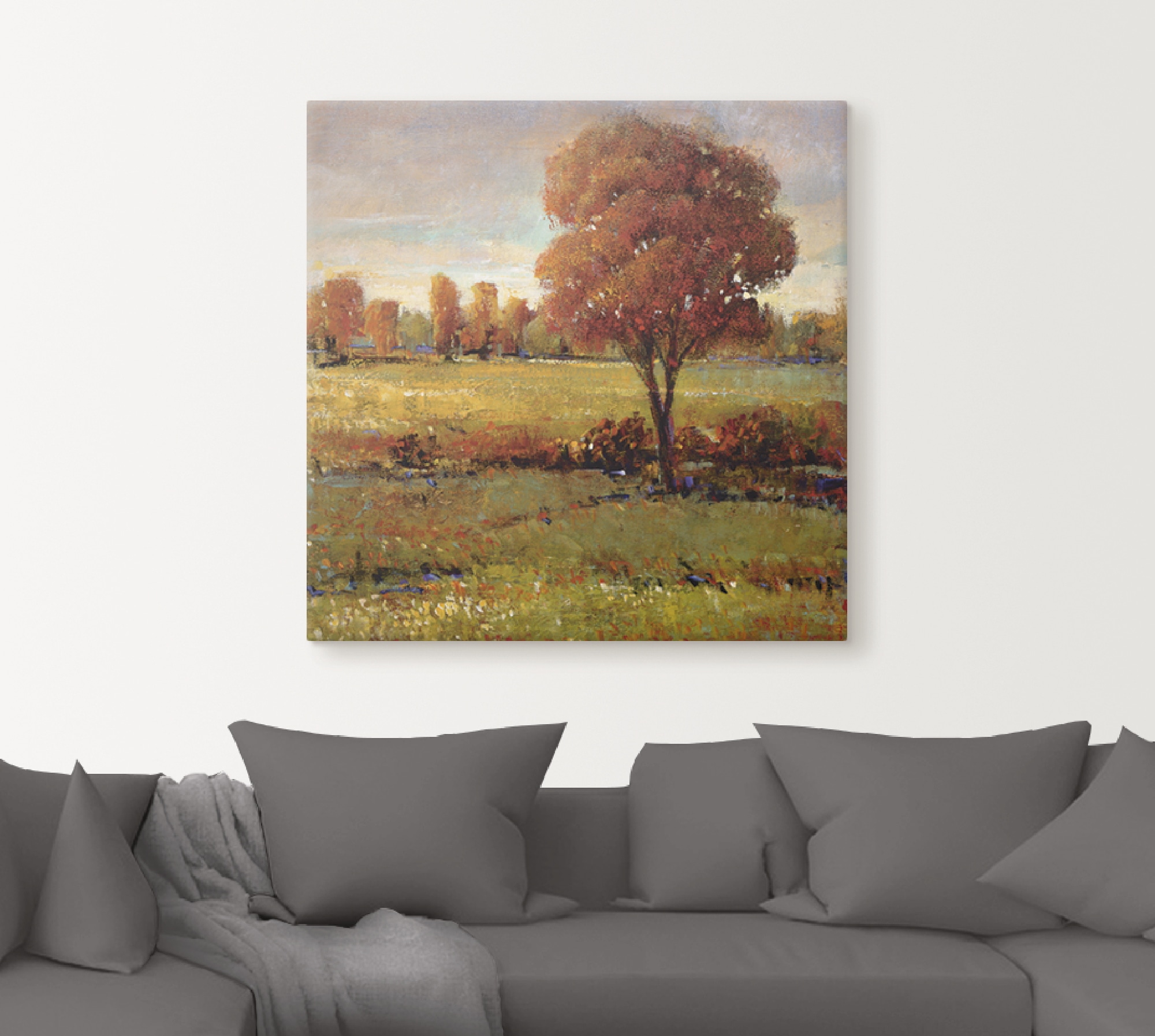 Artland Wandbild »Feld im Herbst«, Felder, (1 St.), in vielen Größen & Produktarten - Alubild / Outdoorbild für den Außenbereich, Leinwandbild, Poster, Wandaufkleber / Wandtattoo auch für Badezimmer geeignet