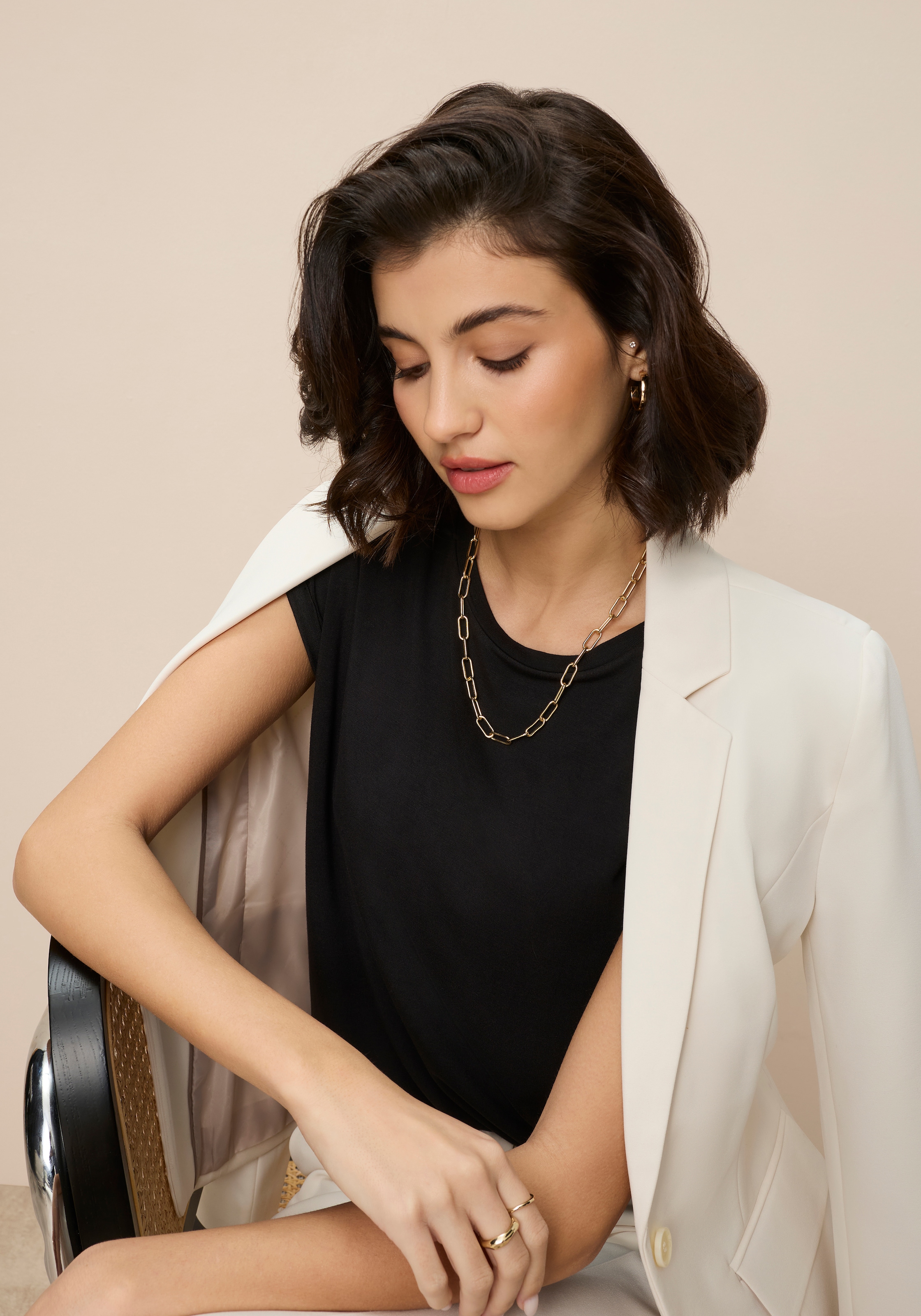 Tamaris T-Shirt Regular Fit, mit überlappenden Schultern, Kurzarm mit Aufschlag