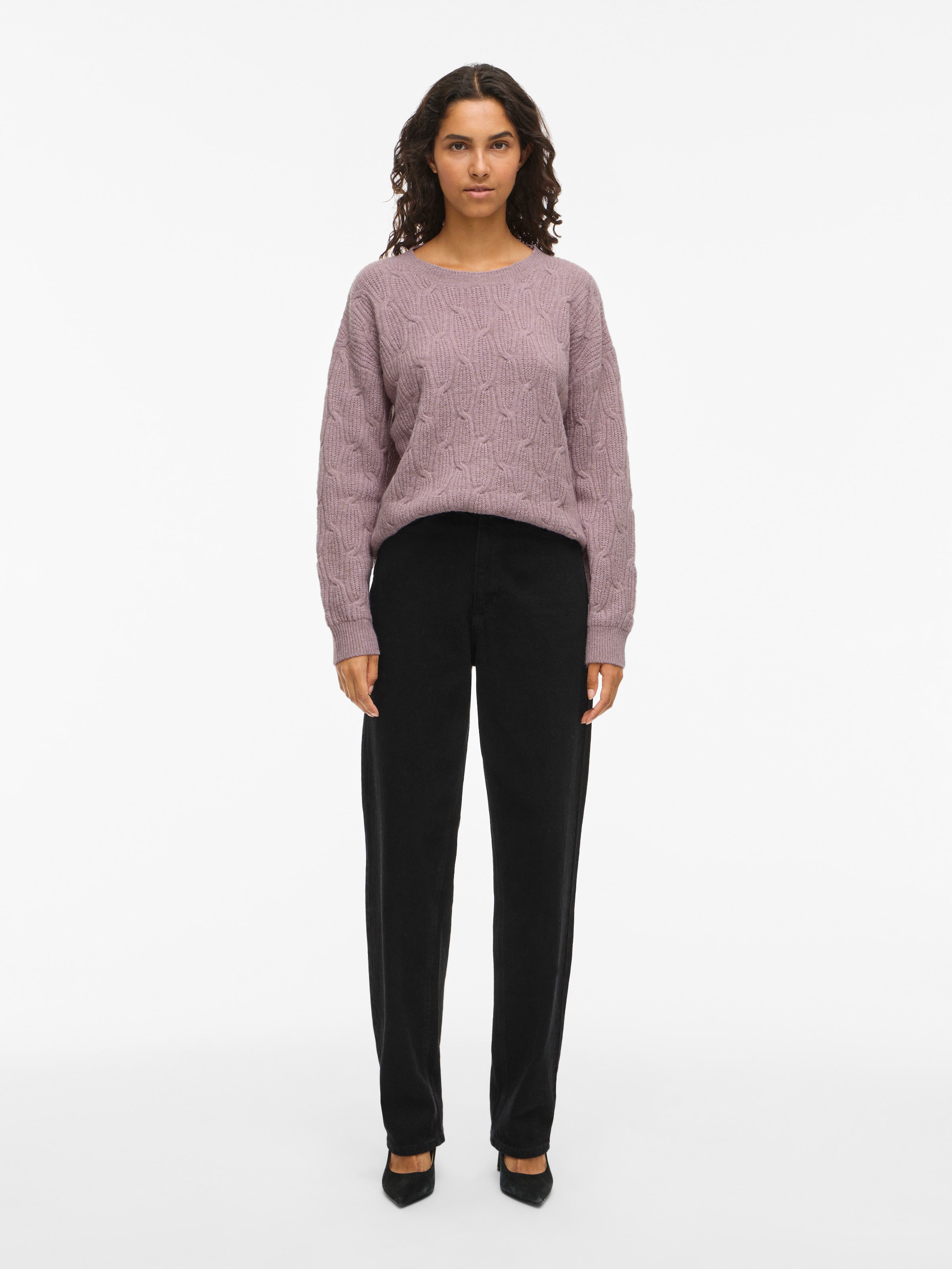 Vila Strickpullover »VILASSIA O-NECK L/S CABEL KNIT TOP -NOOS«