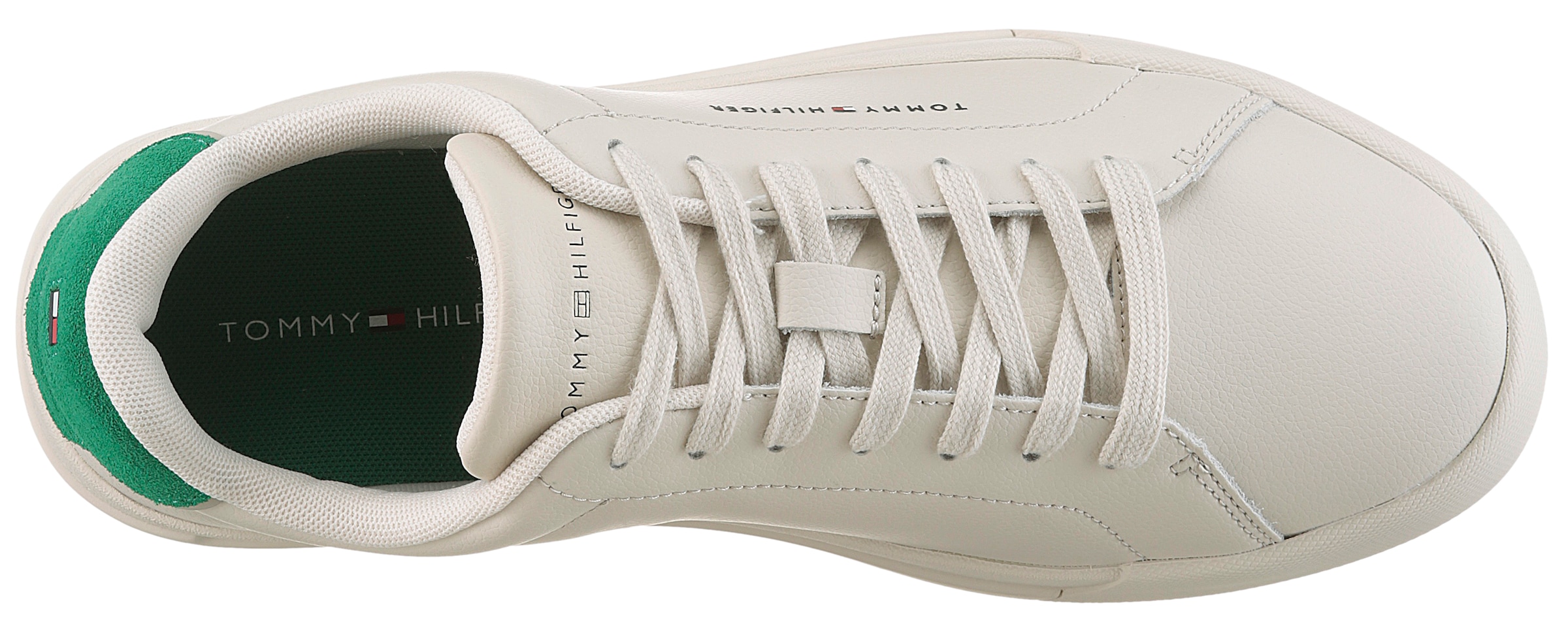 Tommy Hilfiger Sneaker »TH COURT LTH DETAIL ESS«, Freizeitschuh, Halbschuh, Schnürschuh mit seitlichem Logoschriftzug