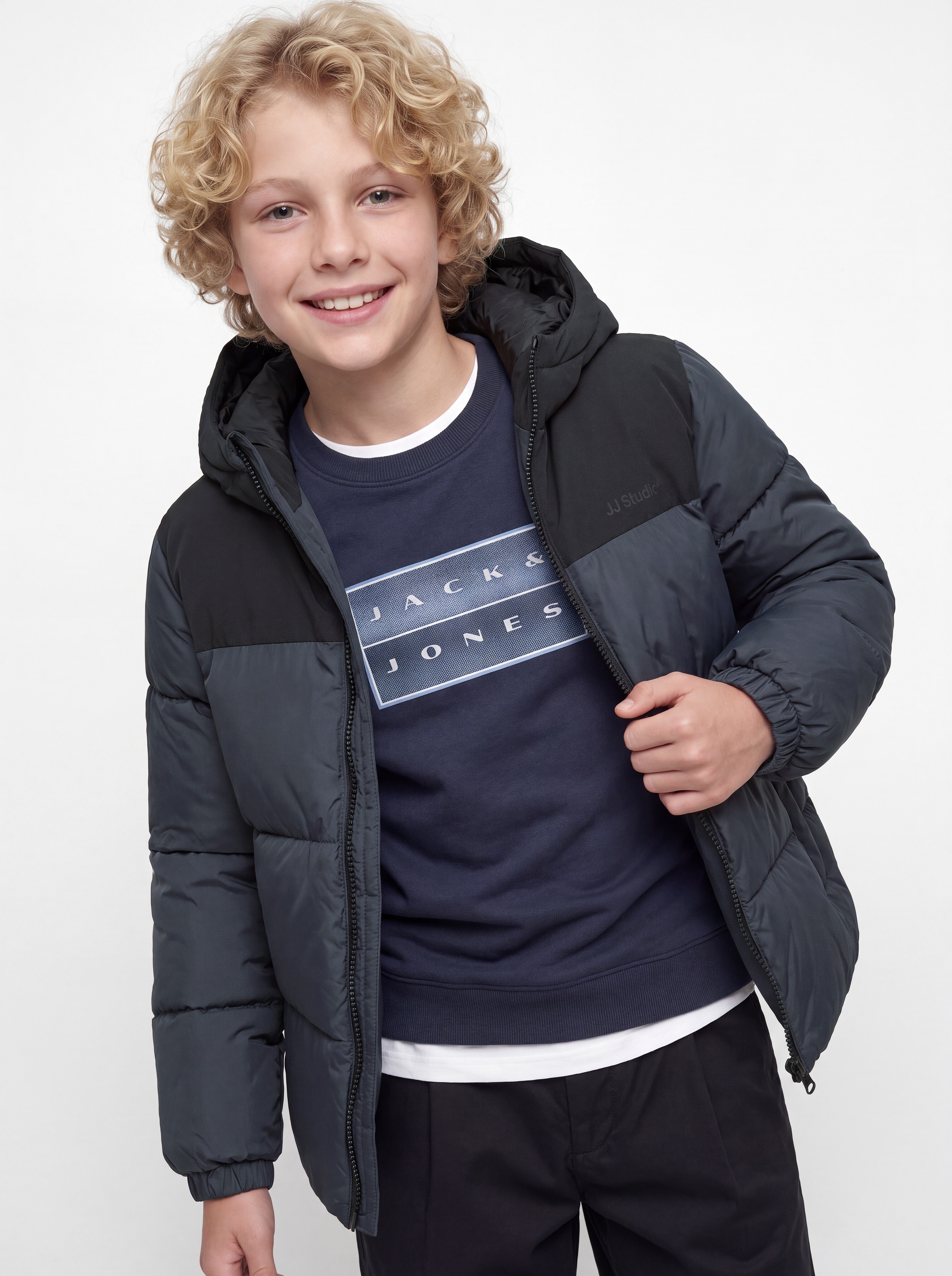 Jack & Jones Junior Steppjacke »JJRAZE PUFFER HOOD JNR« mit Kapuze Kunstfaser, regular fit