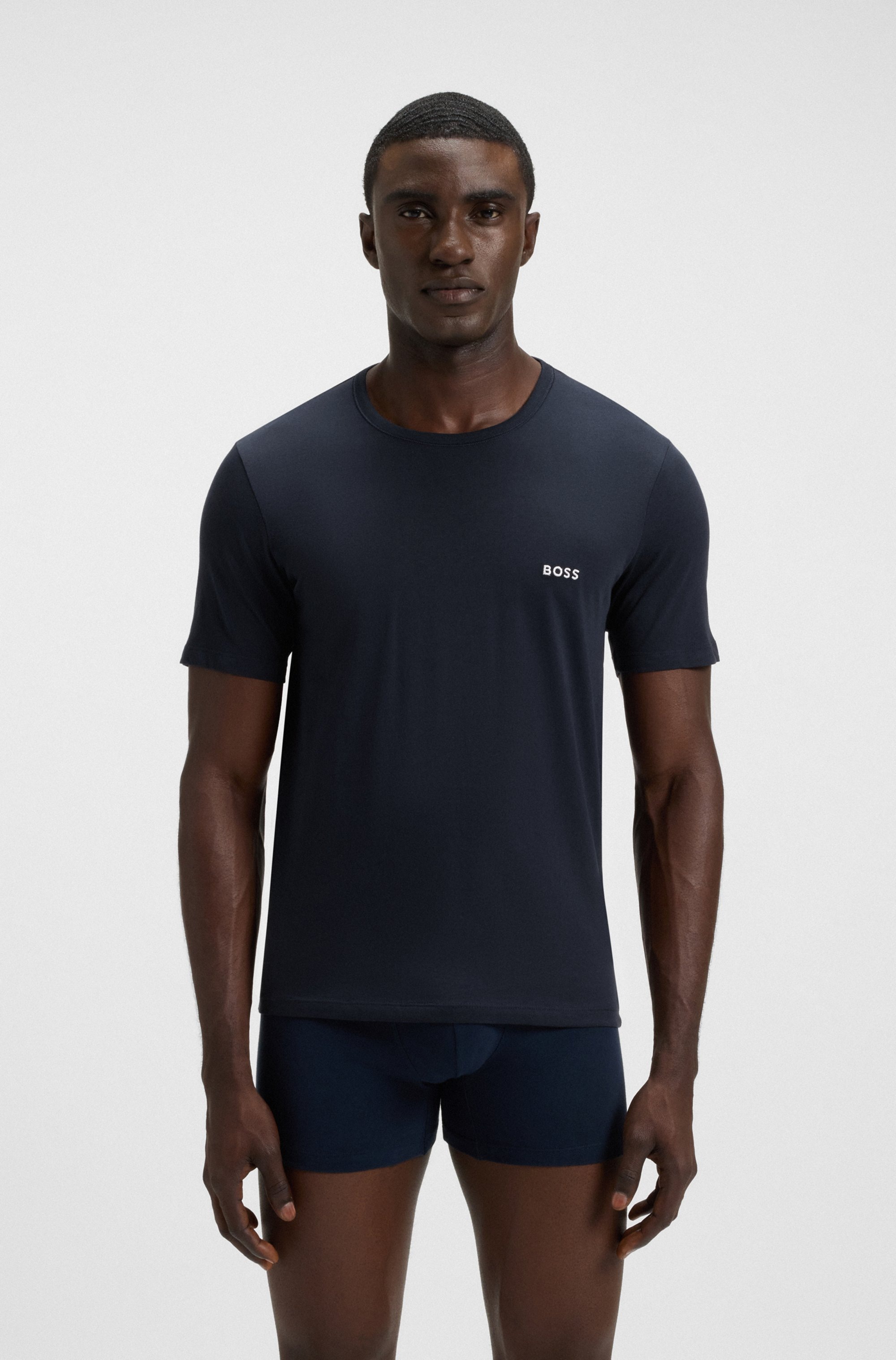 BOSS T-Shirt »Rundhals BOSS ONE x David Beckham«, (Packung, 3 tlg., 3er-Pack), mit dezentem BOSS Logo-Print
