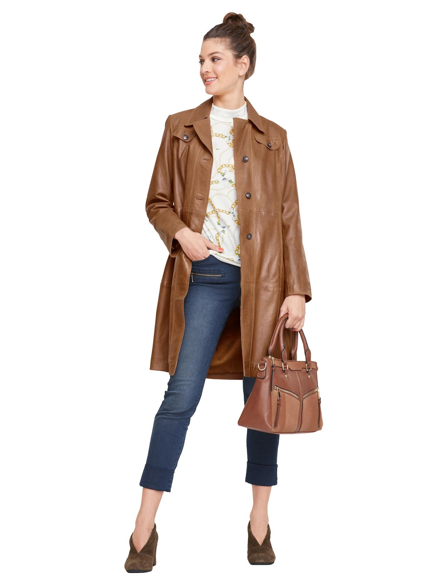 heine lederjacke braun