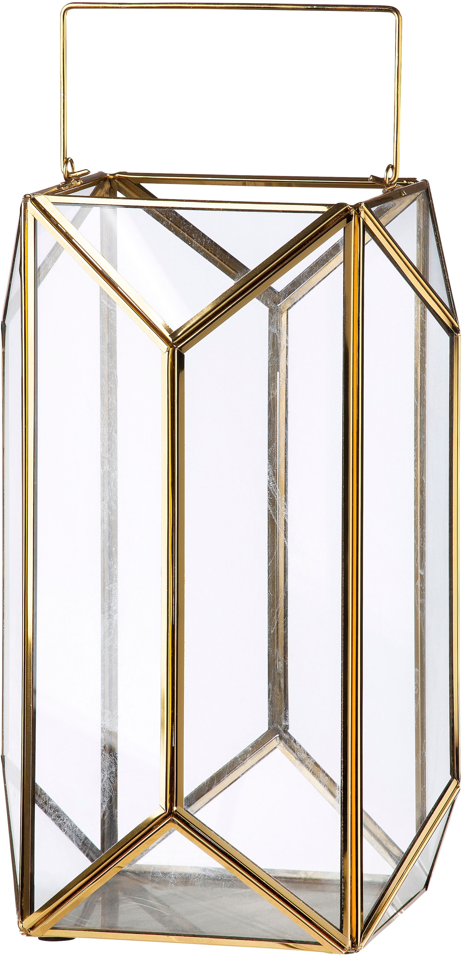 GILDE Windlicht »Kerzenhalter Cozy, Laterne«, (1 St.), 1-flammig, aus Metall und Glas, Höhe ca. 29 cm