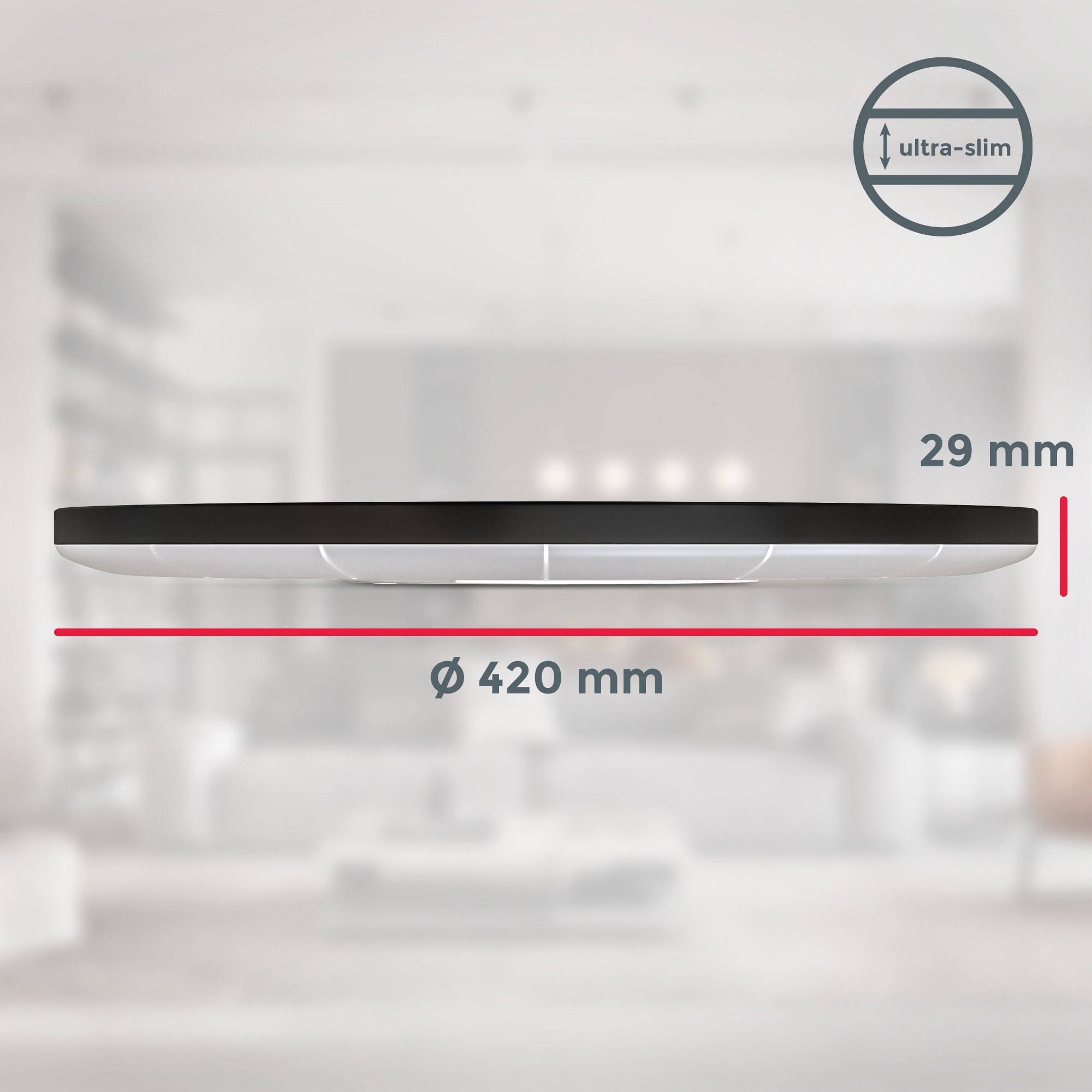 B.K.Licht LED Deckenleuchte, ultraflaches LED Panel mit LED Backlight, 22 Watt, 3.000 Lumen, 4.000 Kelvin, nicht dimmbar, Ø 42,00 cm