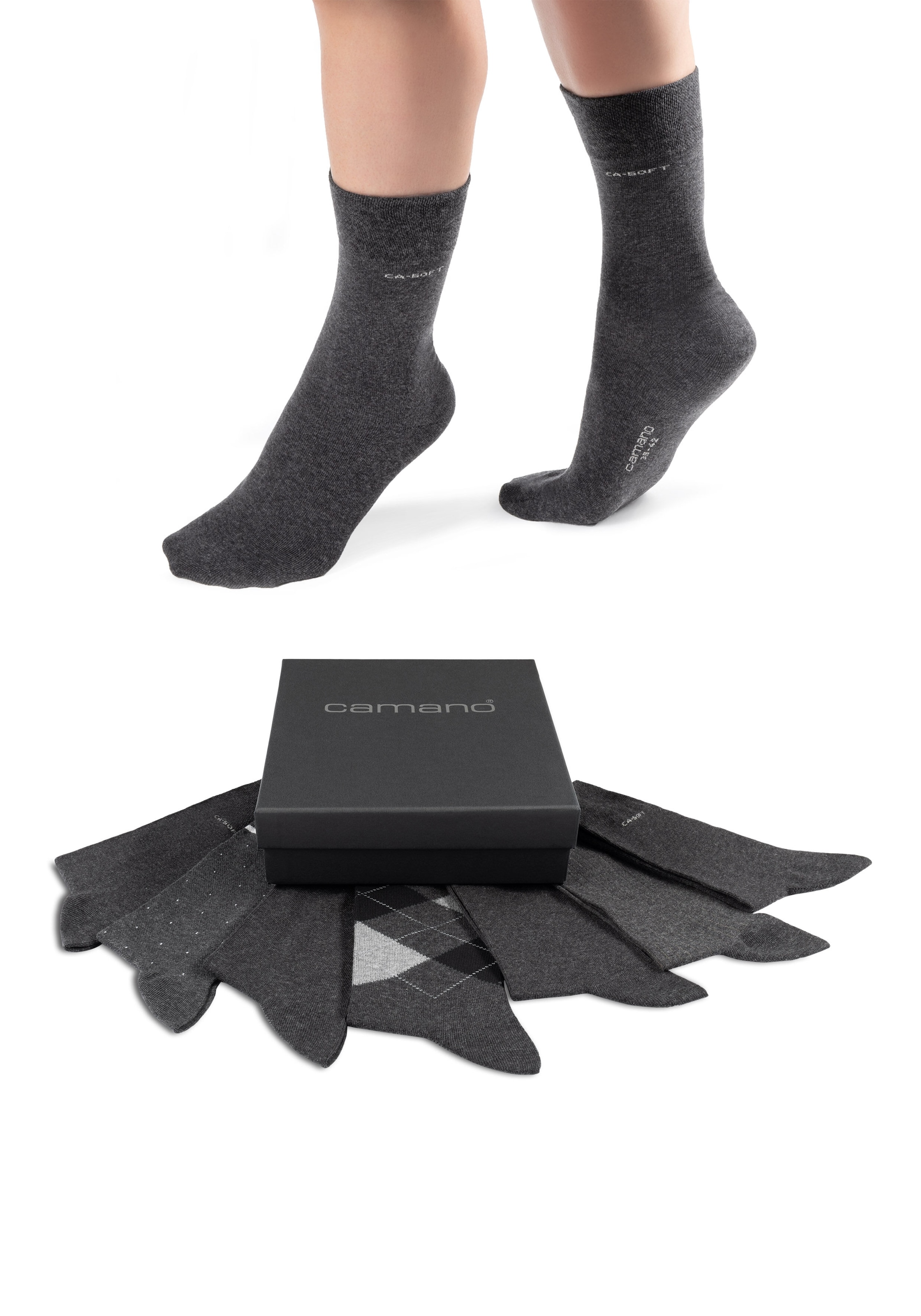 Camano Funktionssocken »ca-soft«, (7er Pack), mit langer Form