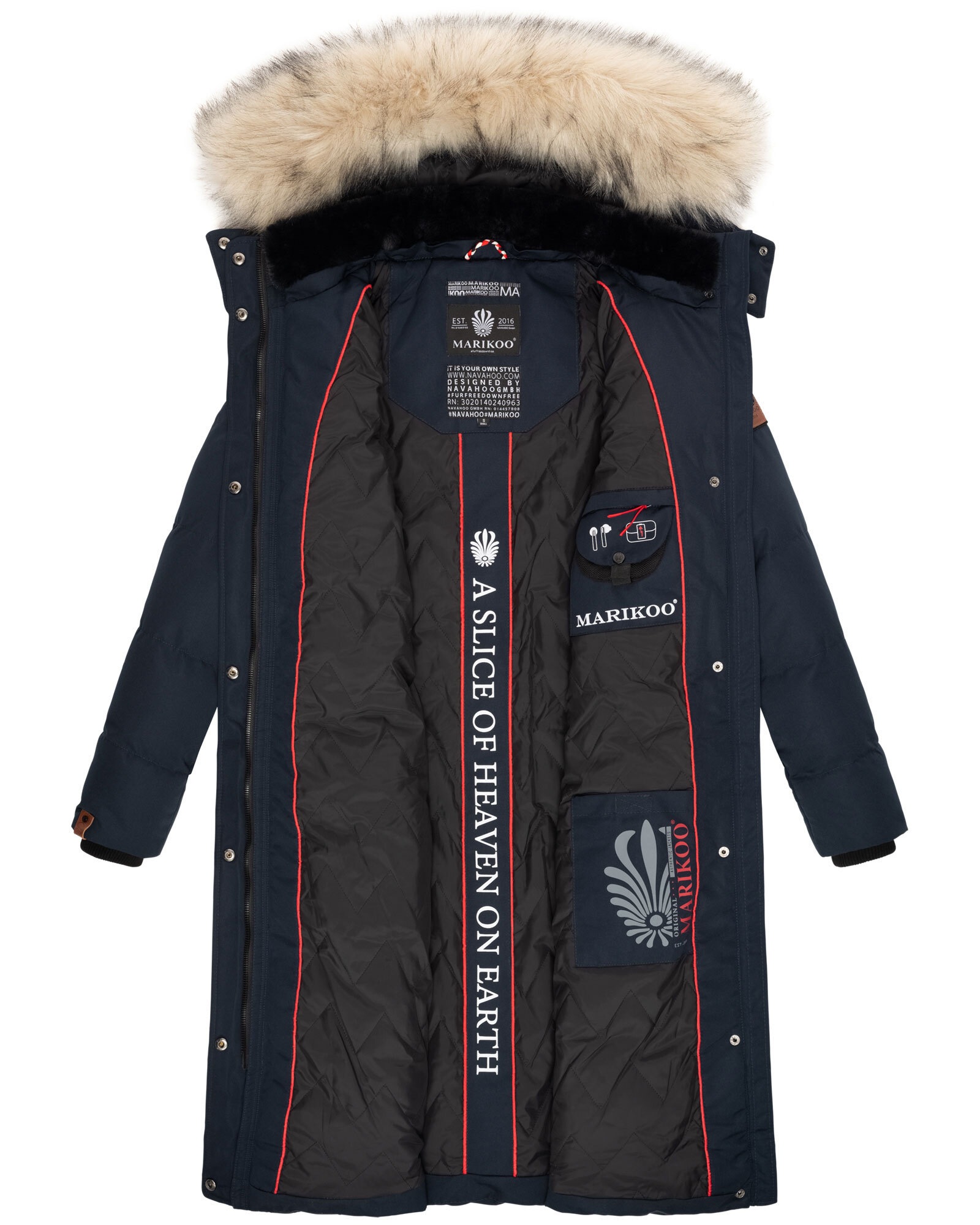 Marikoo Winterjacke »Marikoo Schneesternchen Damen Winter Steppjacke B890«