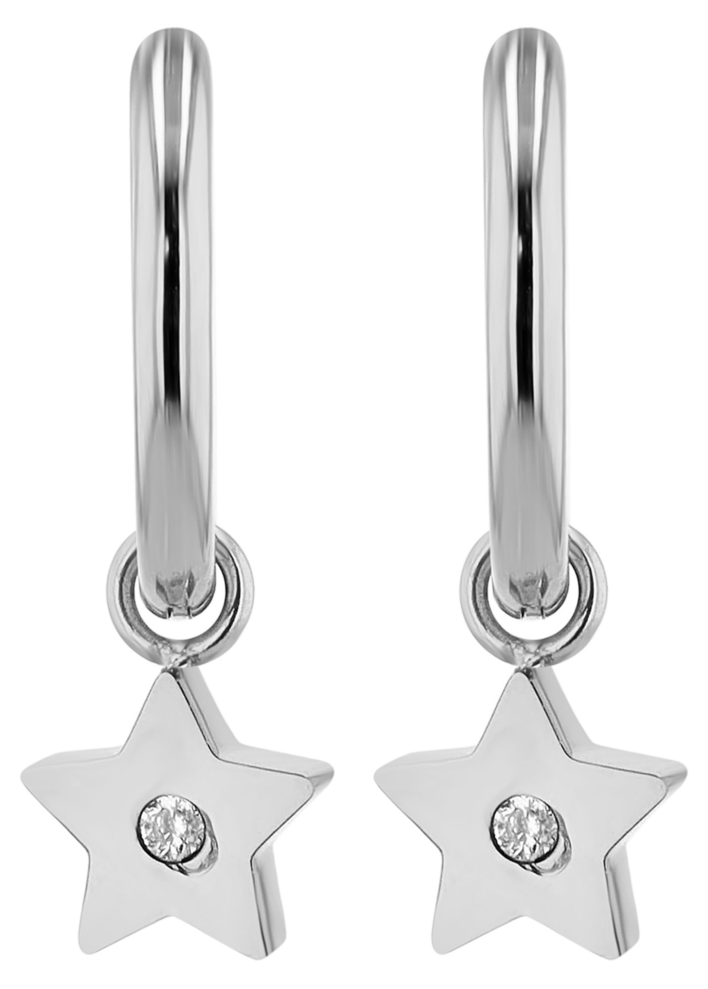 Adelia´s Kettenanhänger »Damen Anhänger ¿ Stern Anhänger aus Edelstahl mit Strass Steinchen«