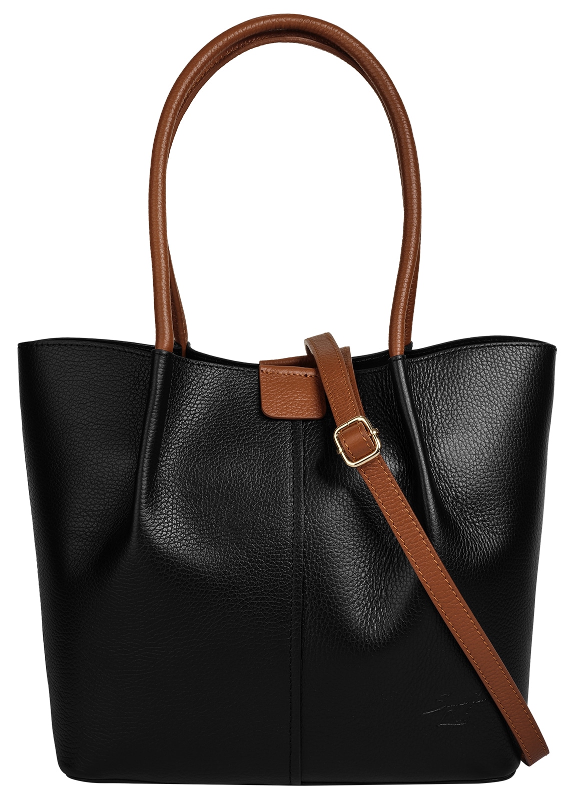 Samantha Look Henkeltasche echt Leder, Made in Italy