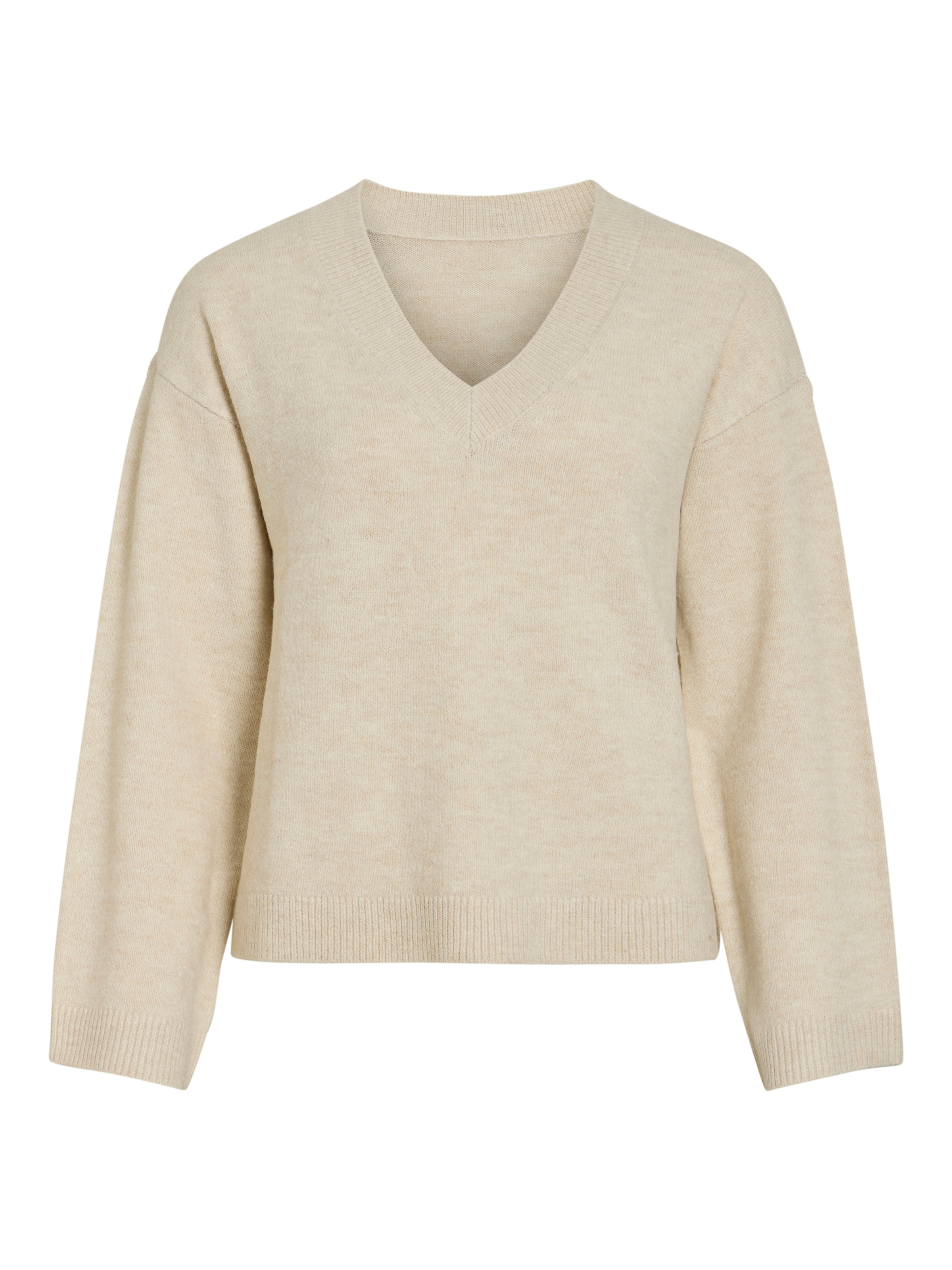 Vila Strickpullover »VILIGA L/S REV V-NECK KNIT TOP - NOOS« Materialmix, regular fit