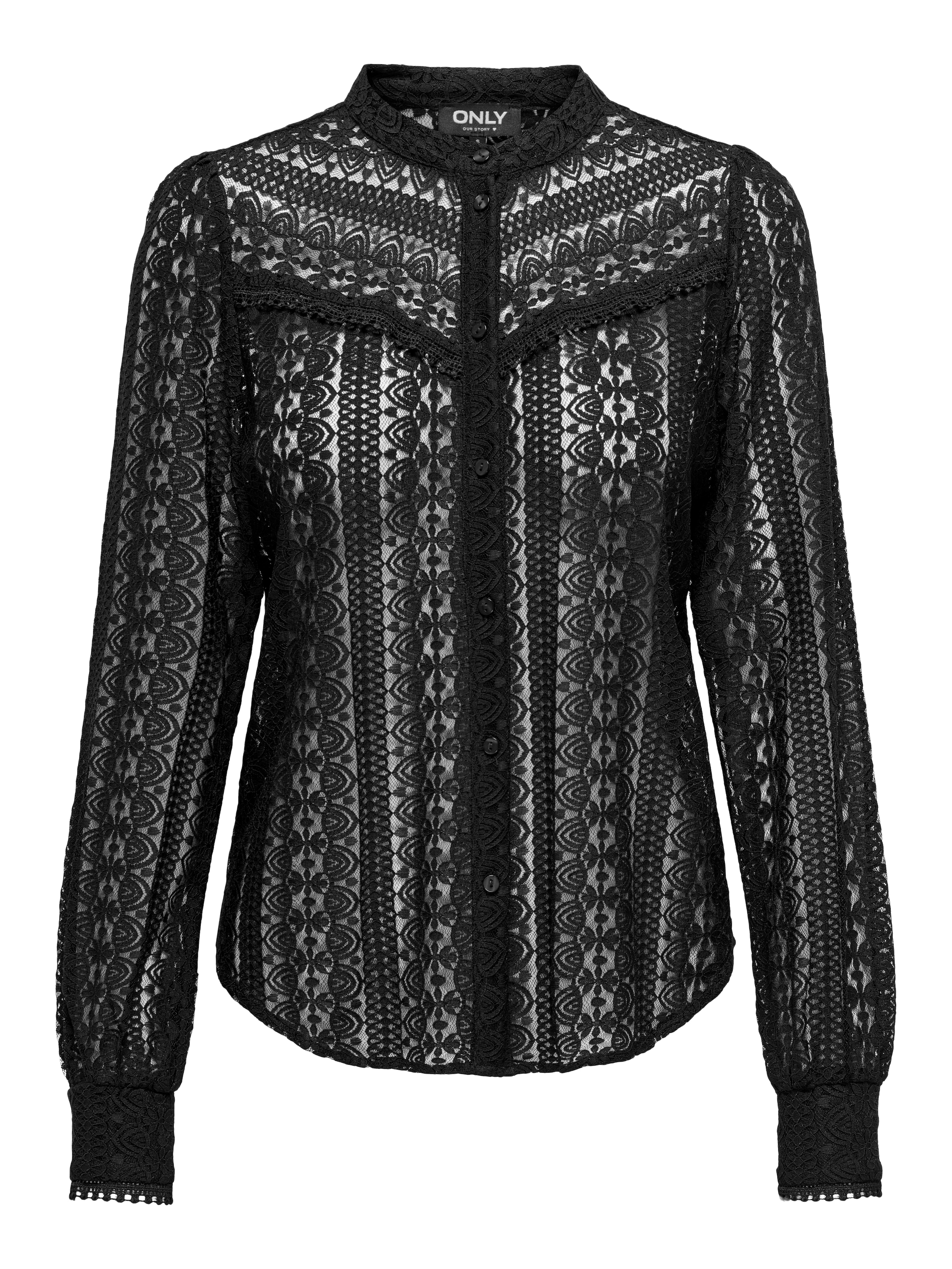 ONLY Spitzenbluse »ONLREBA LACE L/S SHIRT WVN NOOS«