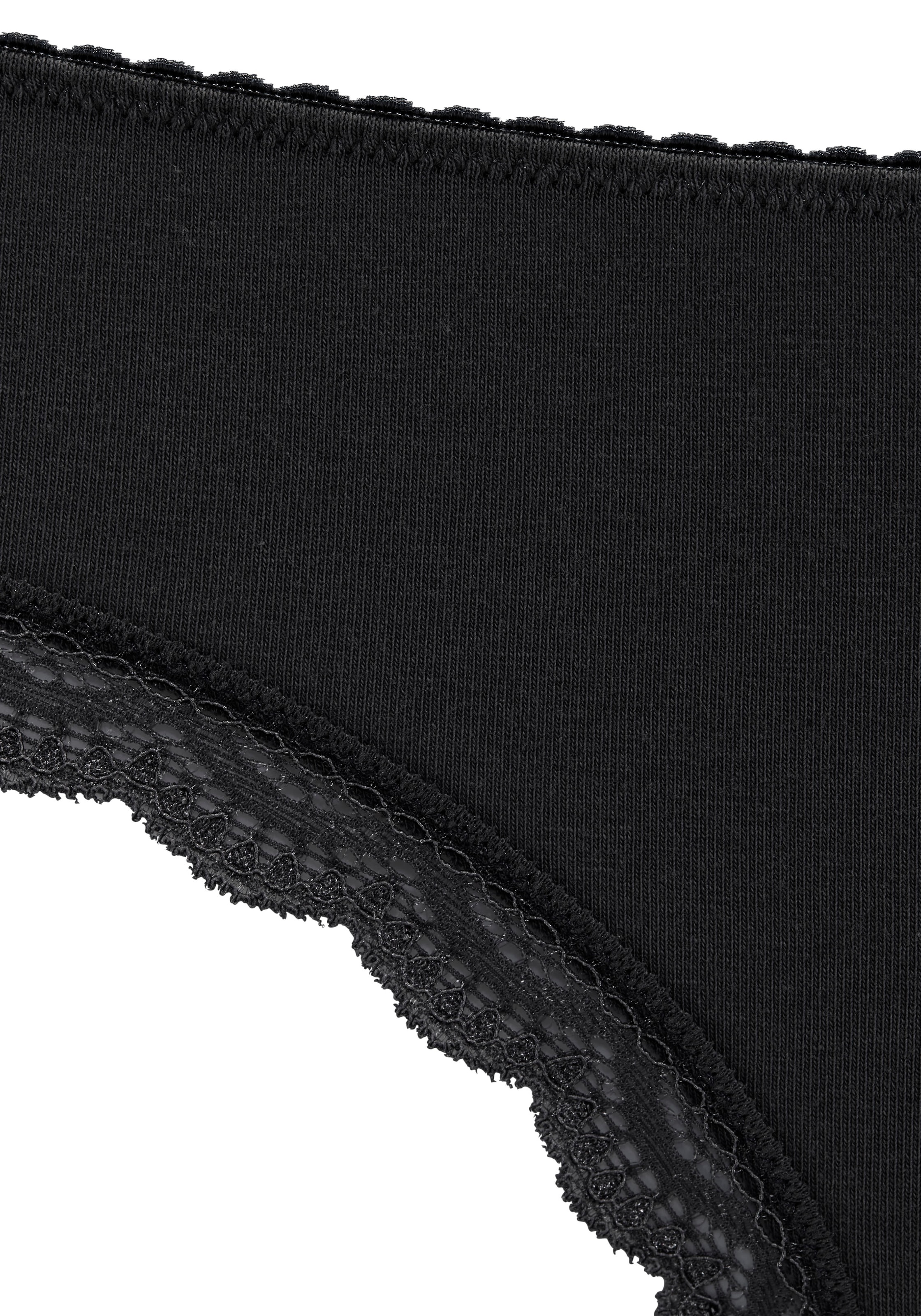 LASCANA Jazz-Pants Slips 5er-Pack,  aus elastischer Baumwolle mit zarter Spitze, mit Aufbewahrungsbox