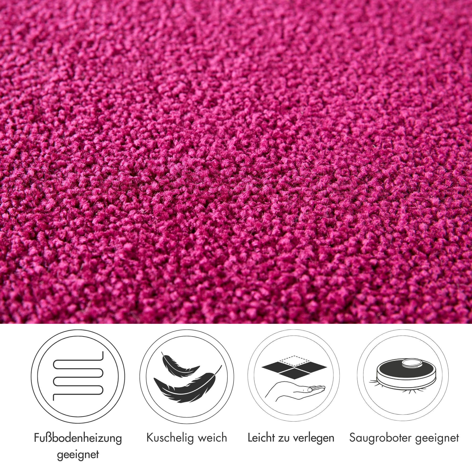 Andiamo Teppichboden »Sophie, Frisee-Velours, Made in Netherlands«, rechteckig, 12 mm Höhe, Uni Farben, Breite 400 cm oder 500 cm, strapazierfähig & pflegeleicht
