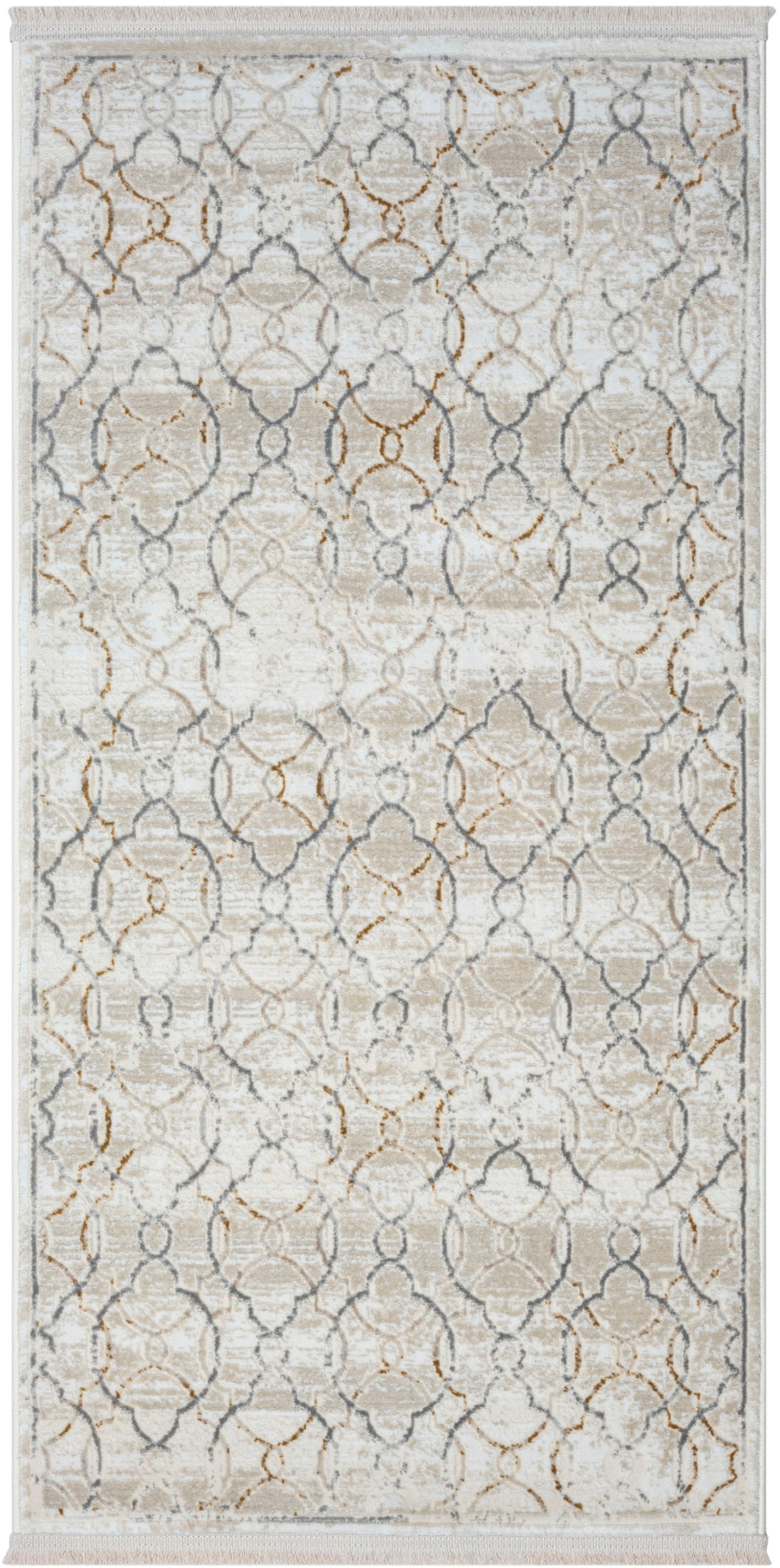 Myflair Möbel & Accessoires Teppich »My Floor Lagerräumung«, rechteckig, 10 mm Höhe, Kurzflor, Retro-Style, mit Fransen, besonders weich durch Microfaser