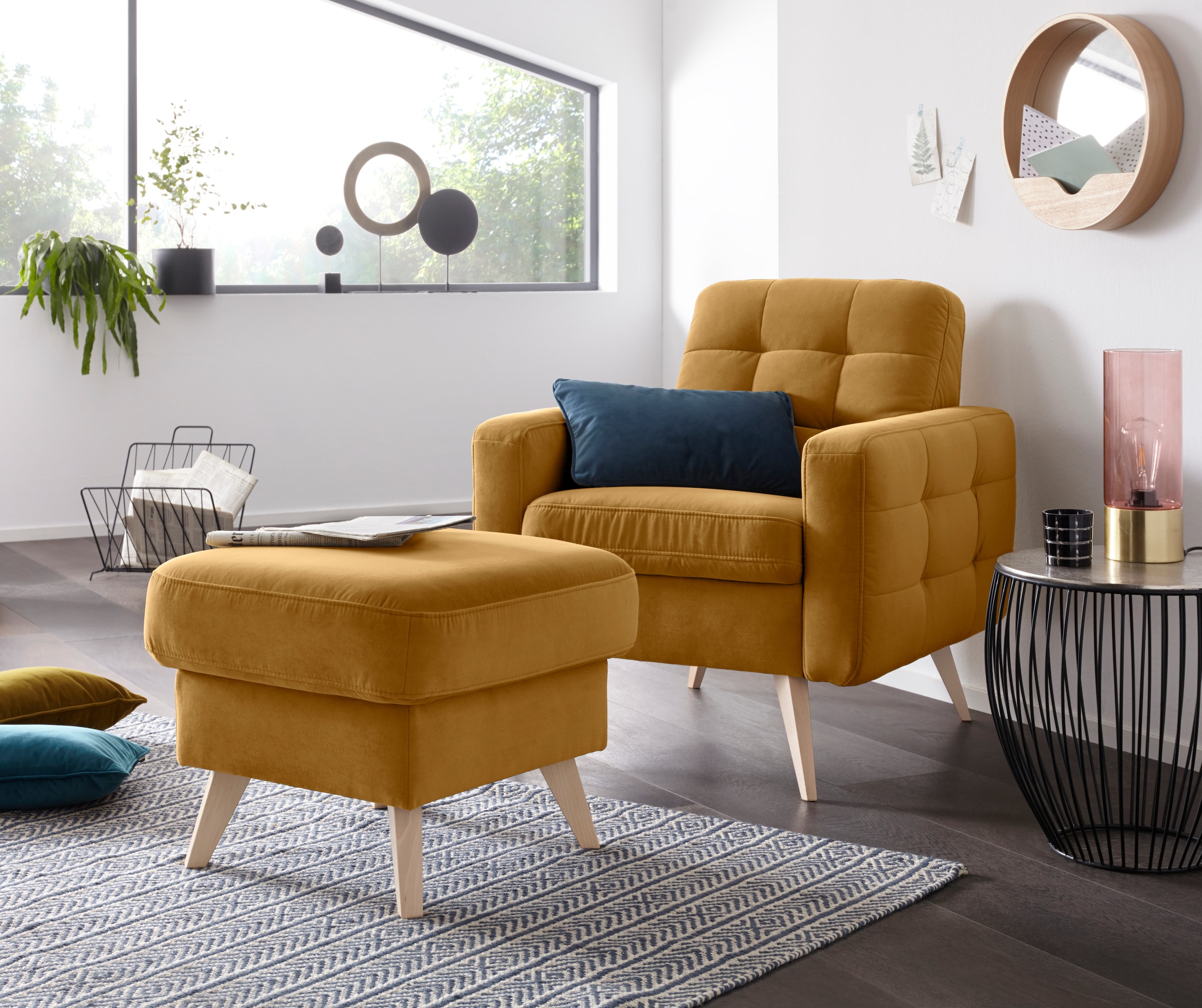 exxpo - sofa fashion Hocker »Nappa mit praktischem Staufach unter der Sitzfläche«