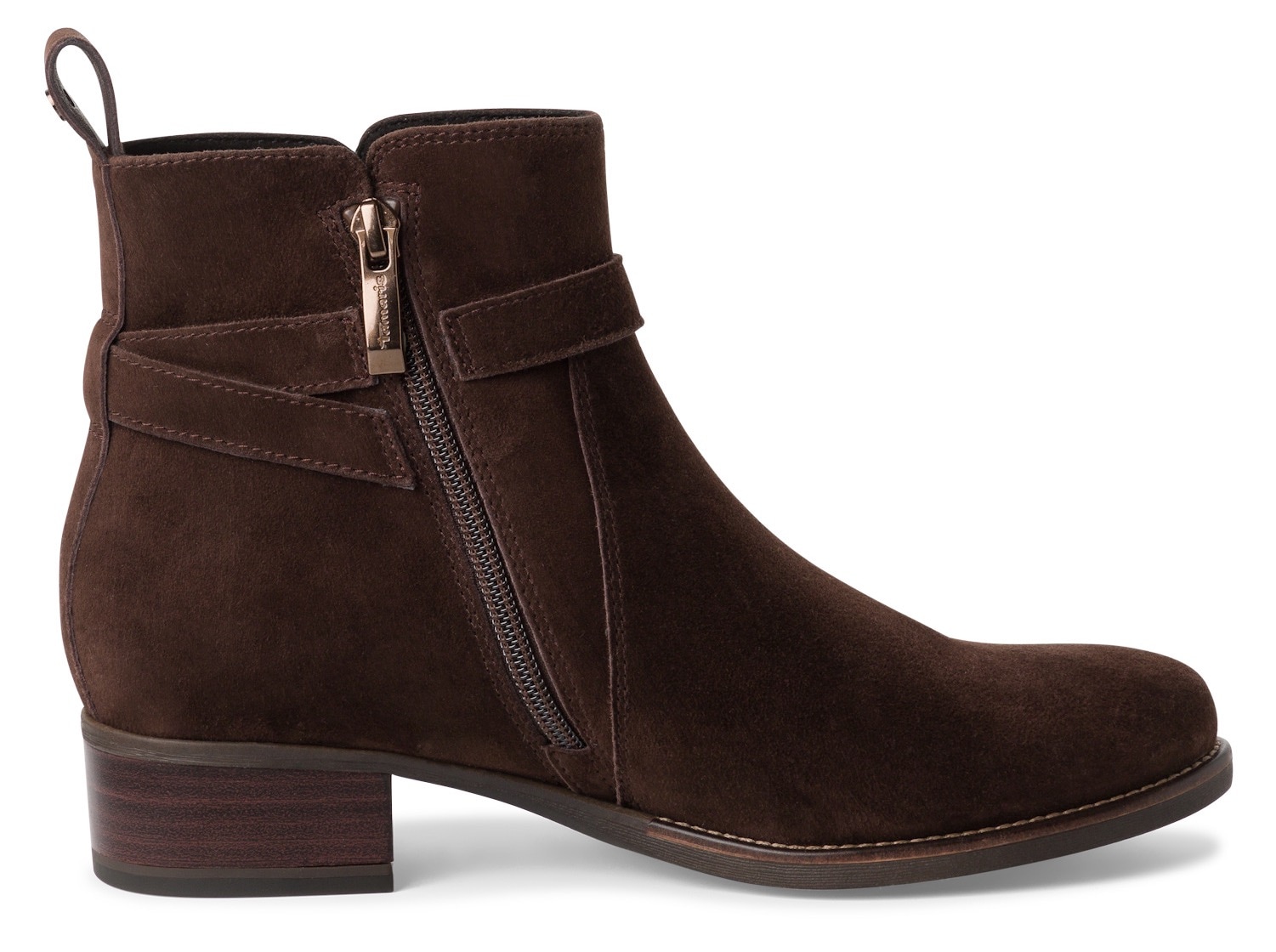 Tamaris Stiefelette, Blockabsatz, Businessschuh mit praktischem Innenreißverschluss