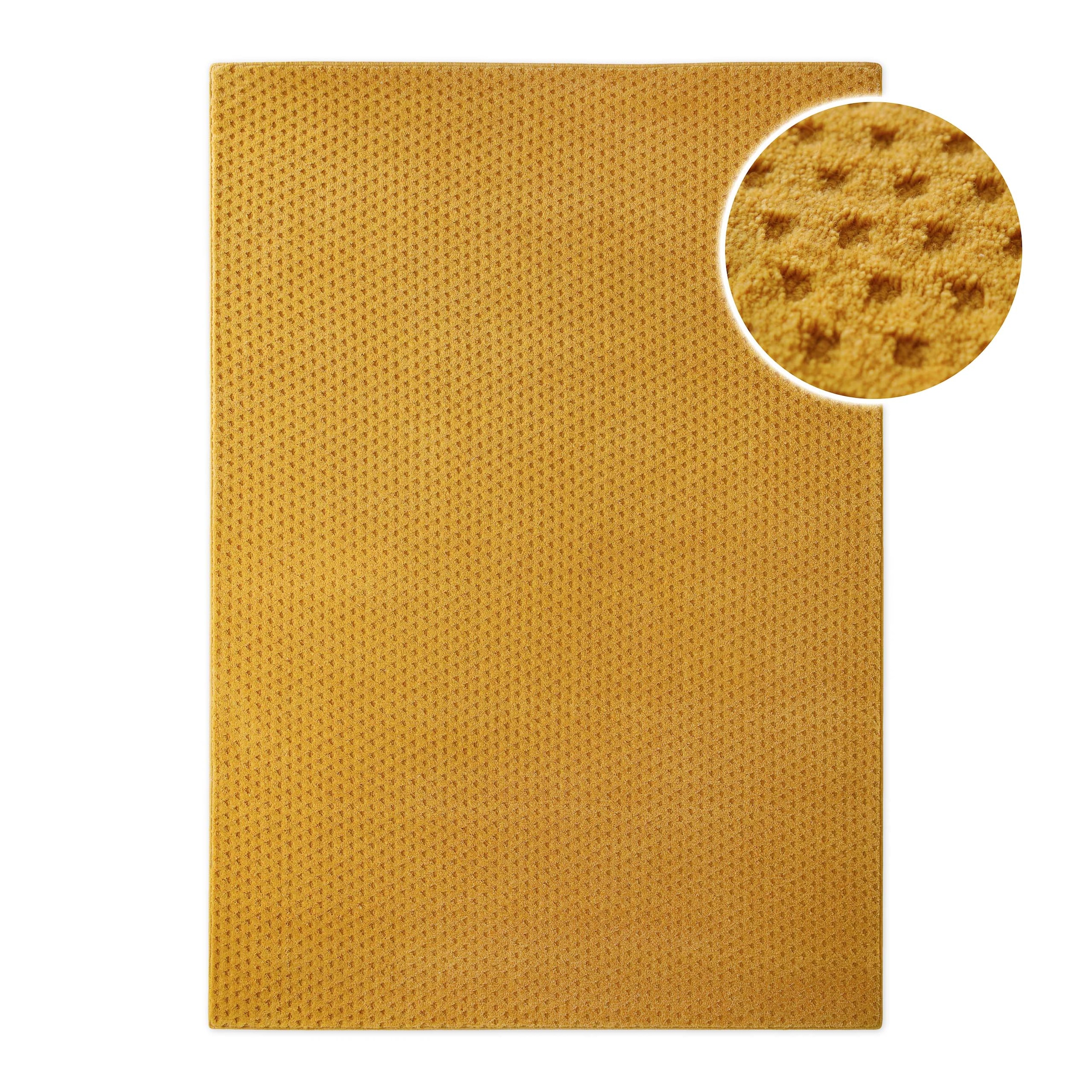 Wecon home Teppich »Castello THREE« rechteckig 7 mm Höhe Schurwolle, Kurzflor mit Hoch-Tief-Effekt, Wohnzimmer, Punktmuster