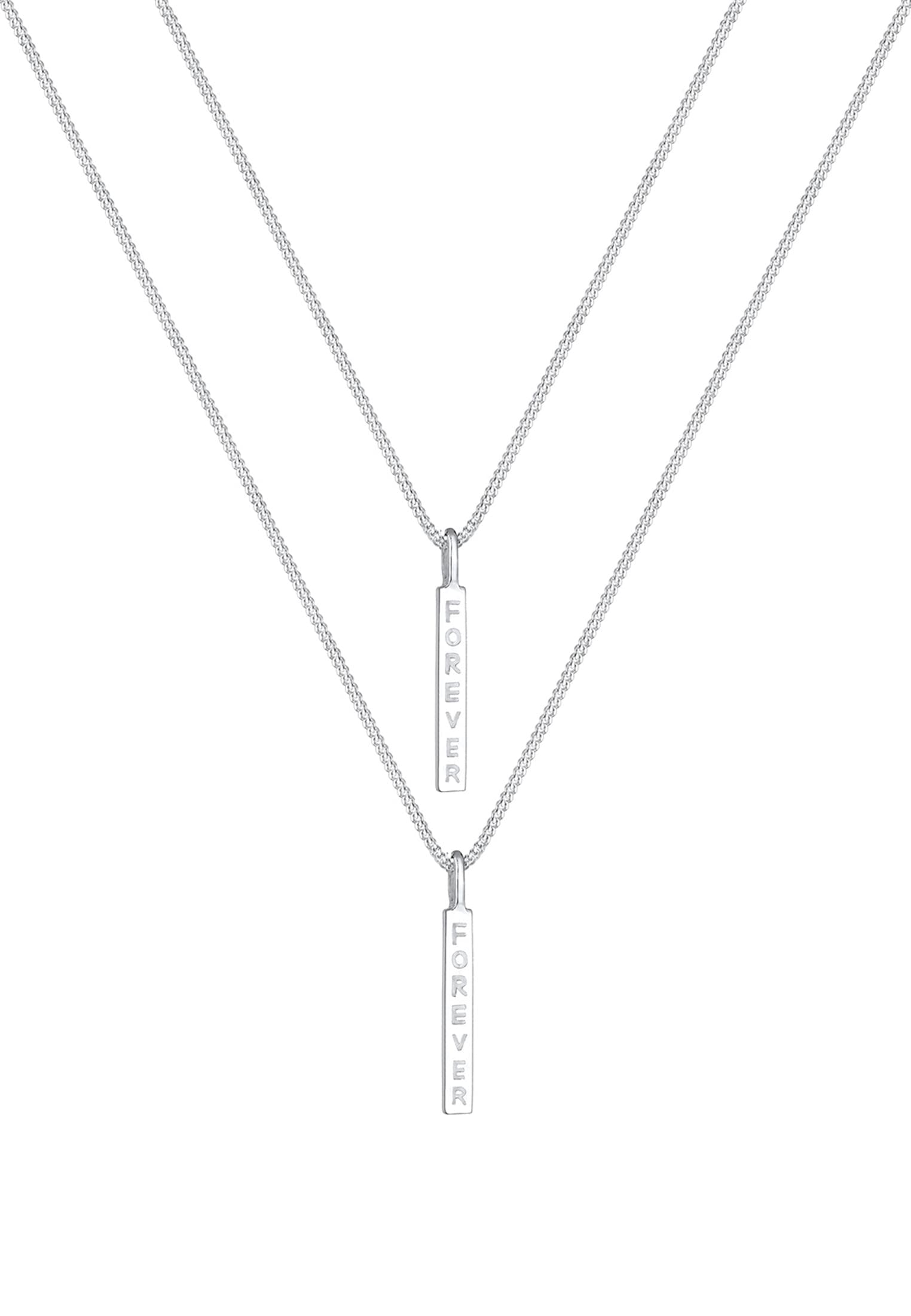 Elli Ketten-Set »Halskette Freundin Schriftzug Wording Forever 925 Sterling Silber«