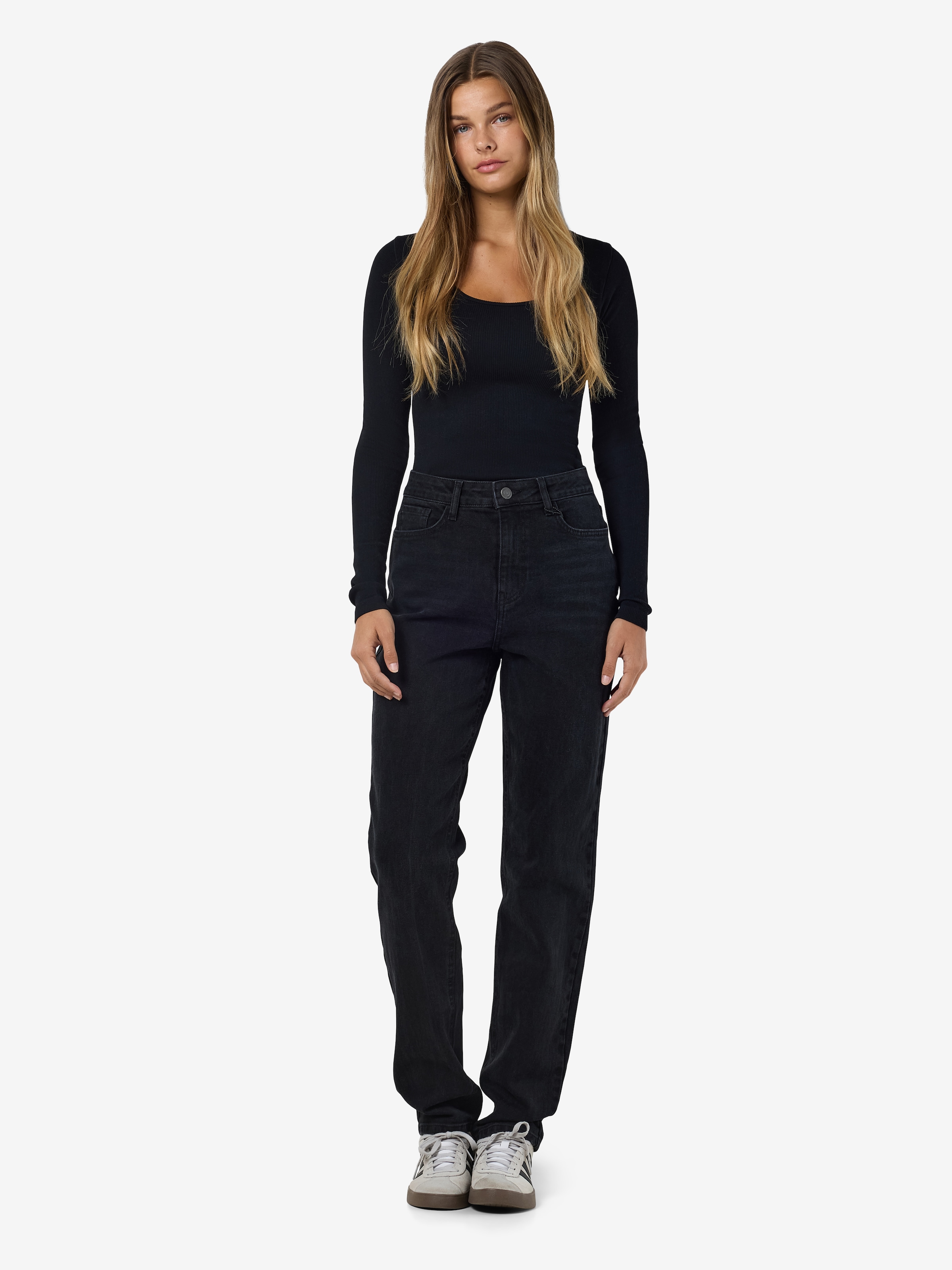 Noisy may High-waist-Jeans »NMDAISY HW MOM FIT JEAN BLACK FWD NOOS«