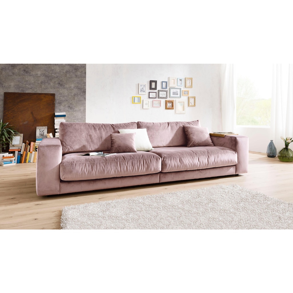 Places of Style Big-Sofa »Nizza«, bestehend aus Modulen, daher auch individuell aufstellbar; in hochwertiger Verarbeitung und gemütlichem Design, in Sitz- und Rückenkissen Beimischung von ca. 30% Federn