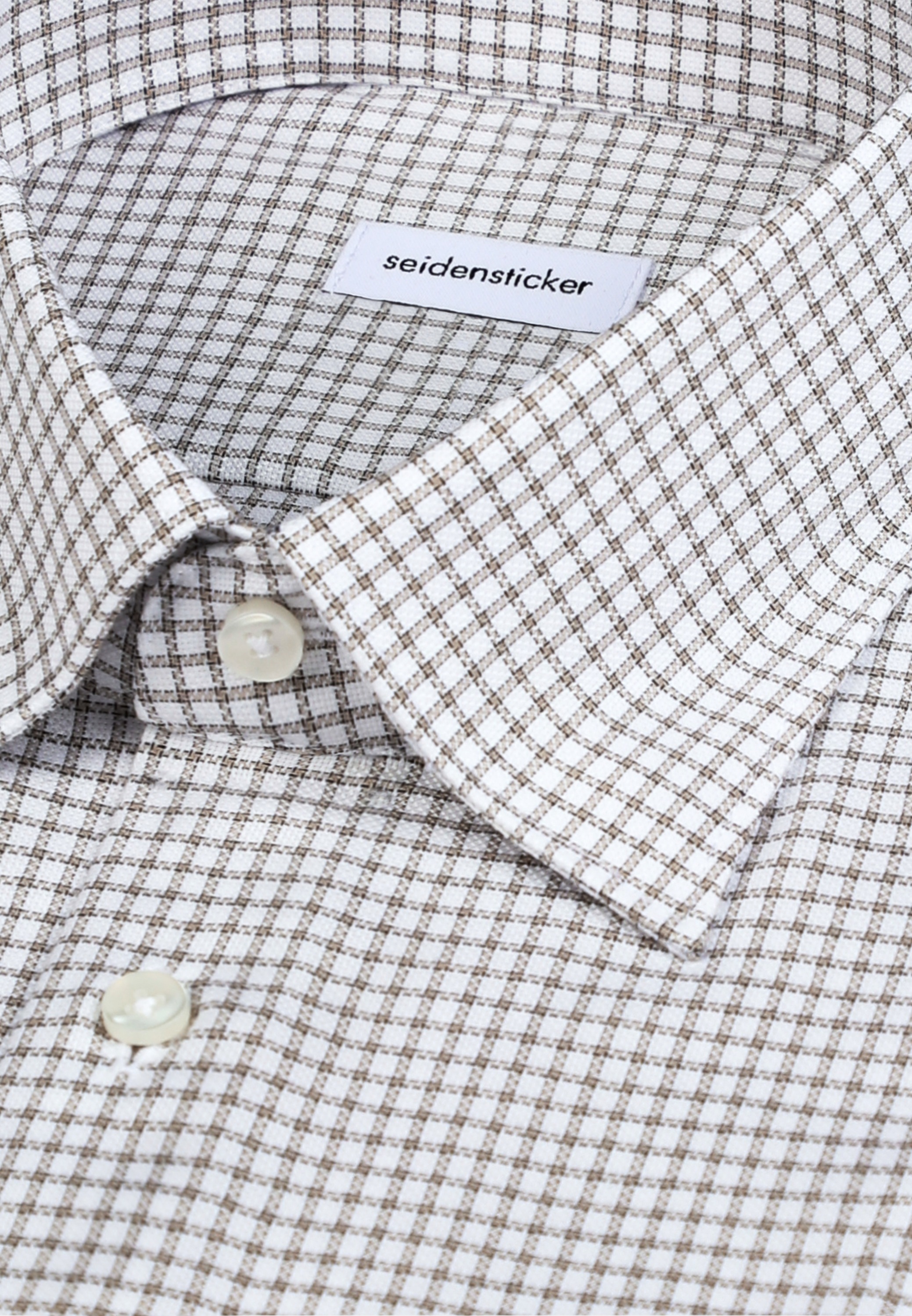 seidensticker Businesshemd »Schwarze Rose« Shaped 1/1 Covered-Button-Down-Kragen Karo