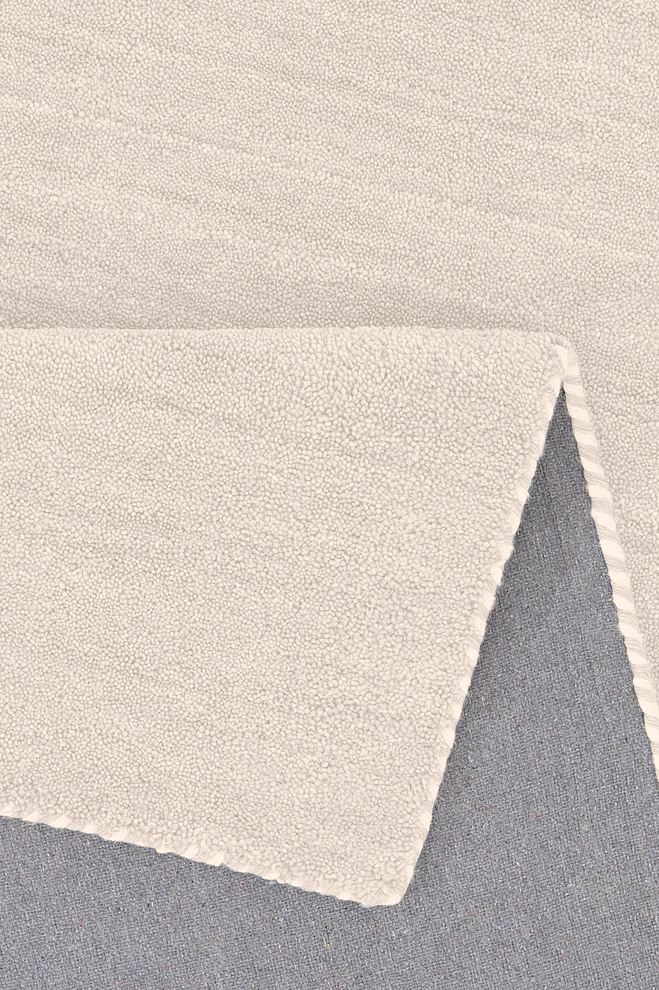 THEKO Bettumrandung »Gabbeh Uni, Handweb Teppich, meliert, reine Wolle« Höhe 14 mm 3 tlg. Bettvorleger, Uni-Farben, handgewebt, Läufer-Set, Schlafzimmer