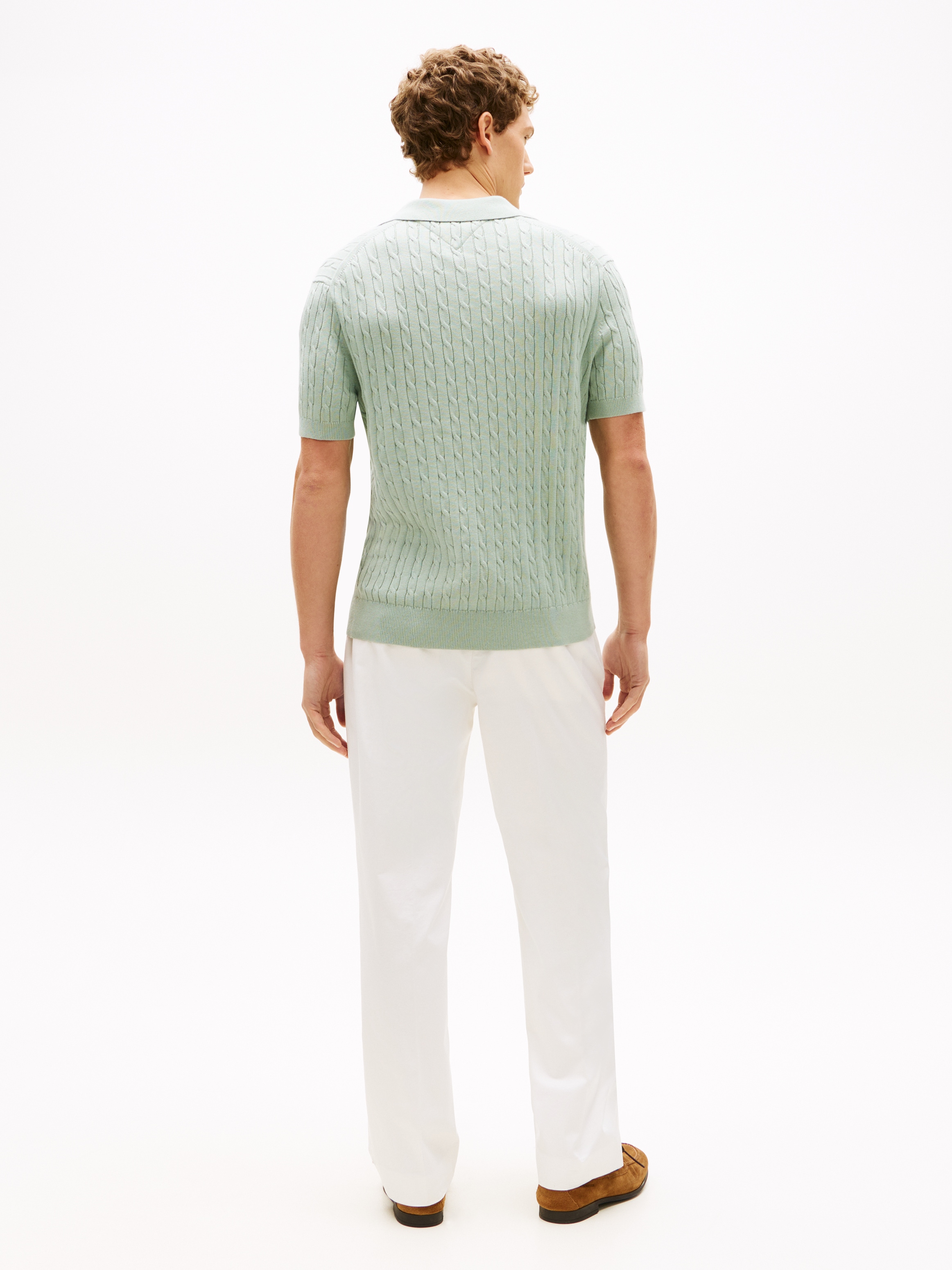 Tommy Hilfiger Poloshirt »CABLE SHORT SLEEVE POLO« regular fit, Zopfmuster