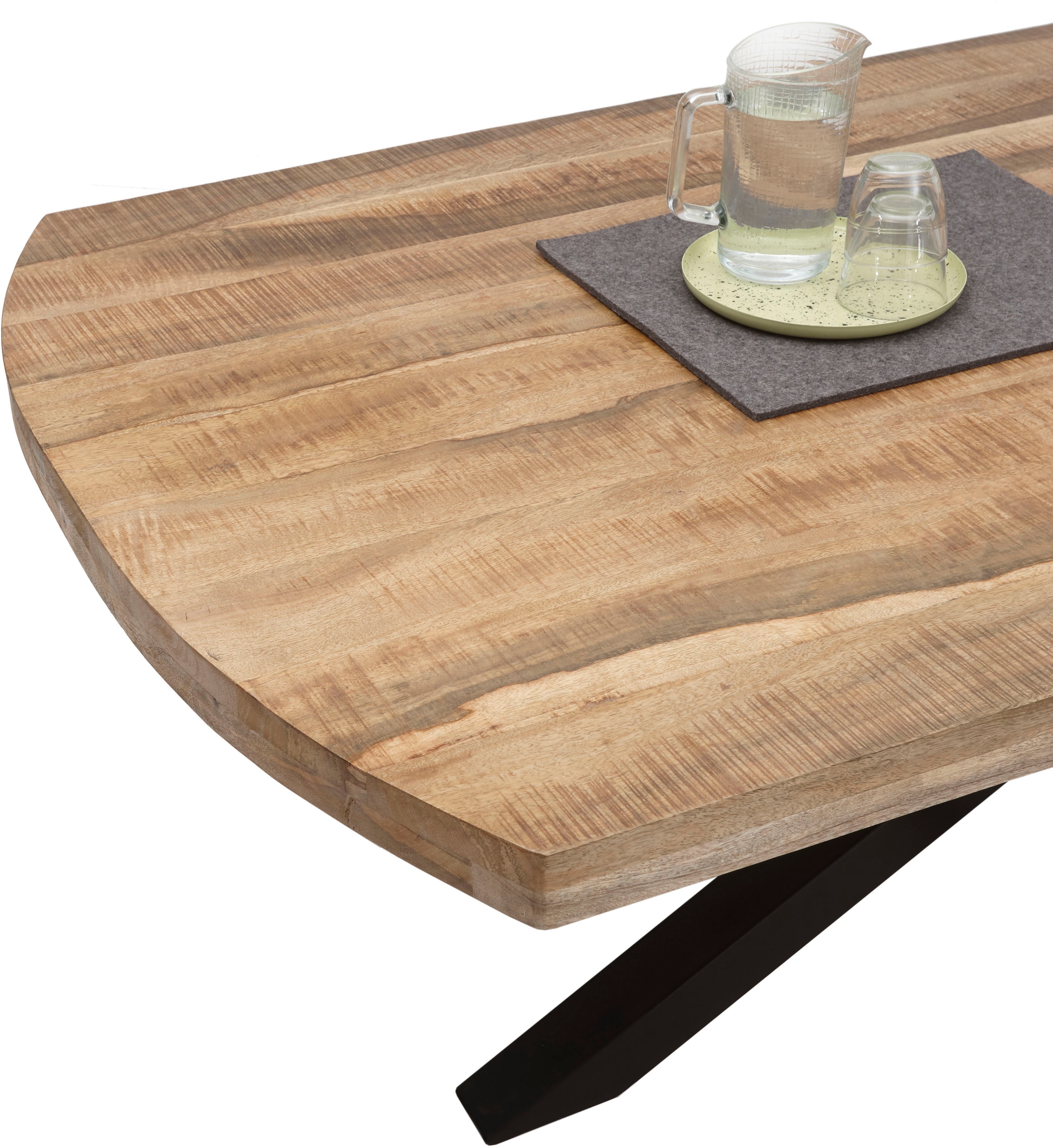 Stolkom Esstisch »Veneti«, 200 cm breit in Bootsform, Tisch Mango Massivholz