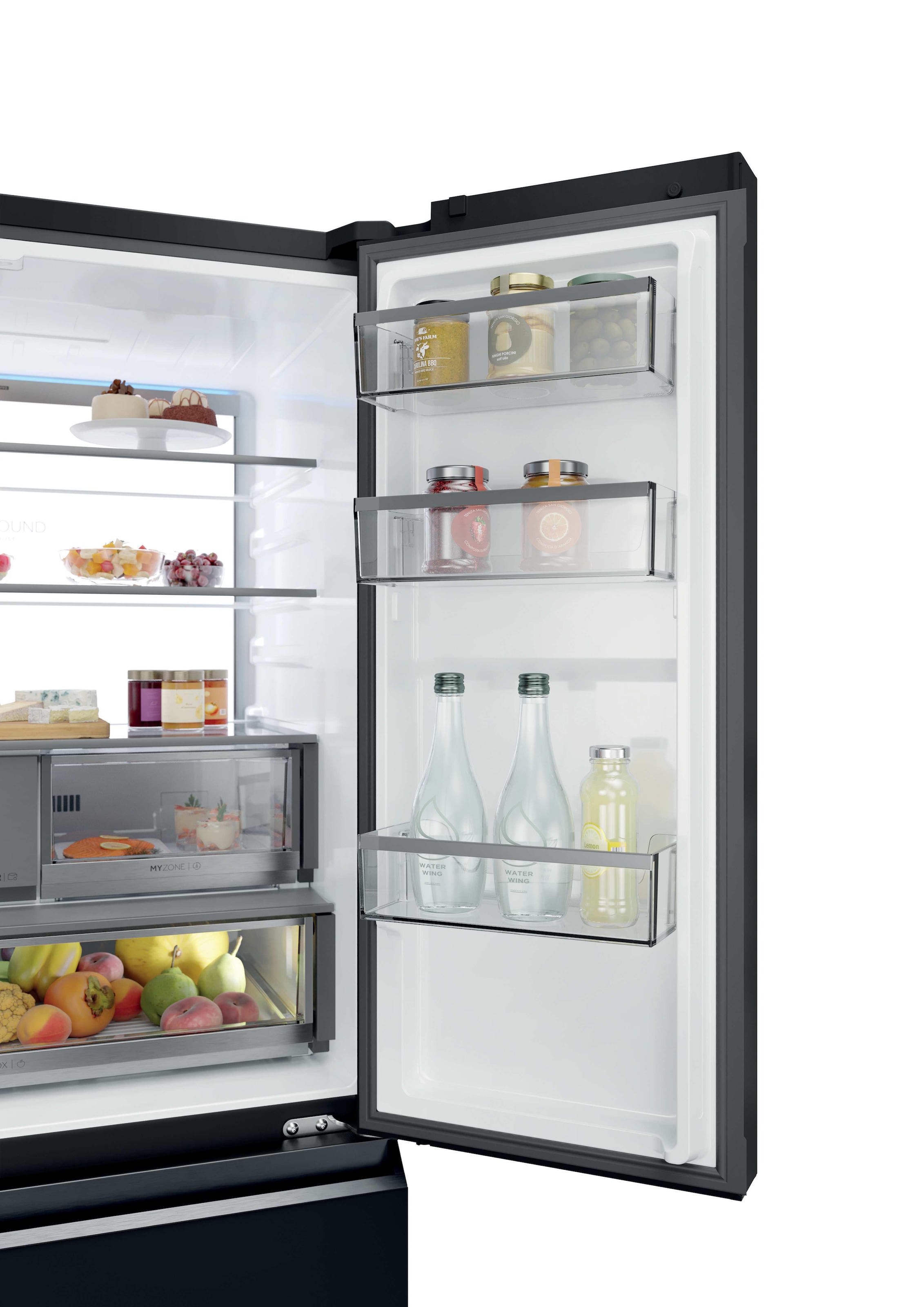 Haier Kühl-/Gefrierkombination »HFR79F19DFGB« 190 cm hoch 90,5 cm breit Integrierter Eiswürfelspender mit Wassertank