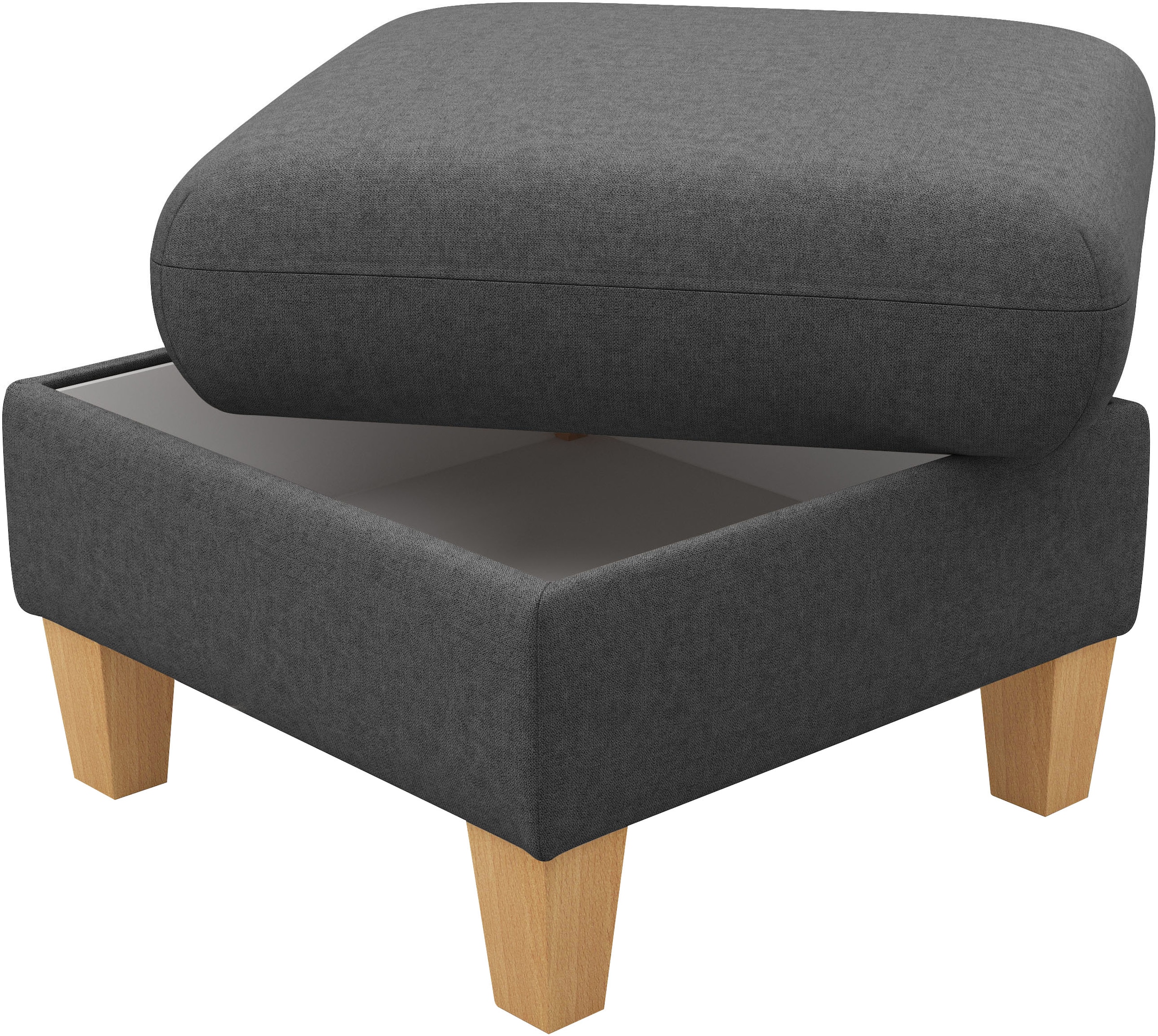 Home affaire Polsterhocker »Rochelle« 1 Stk. tlg. Massive 12 cm Holzbeine