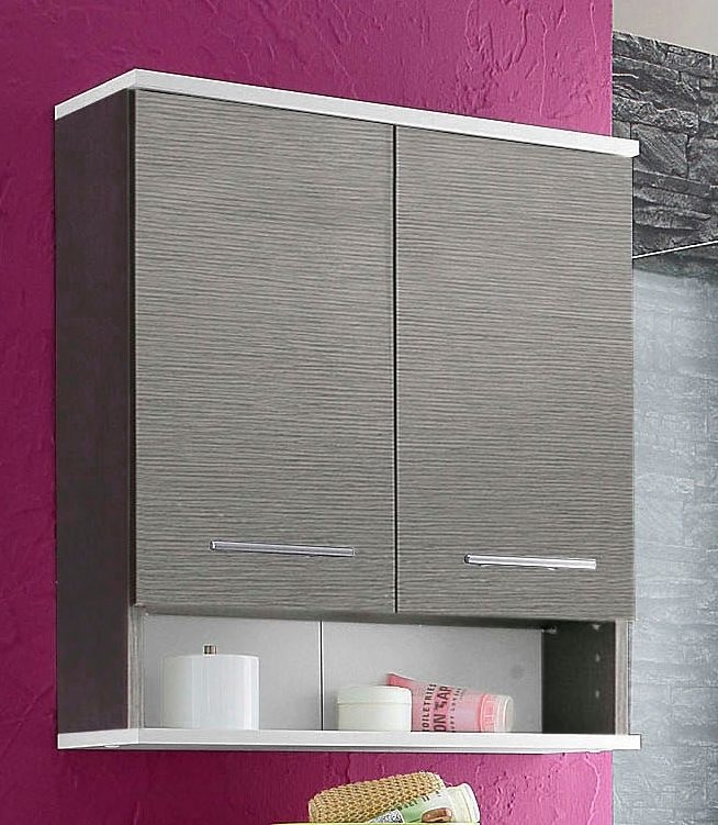 Schildmeyer Hängeschrank »Rhodos«, Breite 60 cm, verstellbarer Einlegeboden, Metallgriffe, 1 offenes Fach & 2 Türen