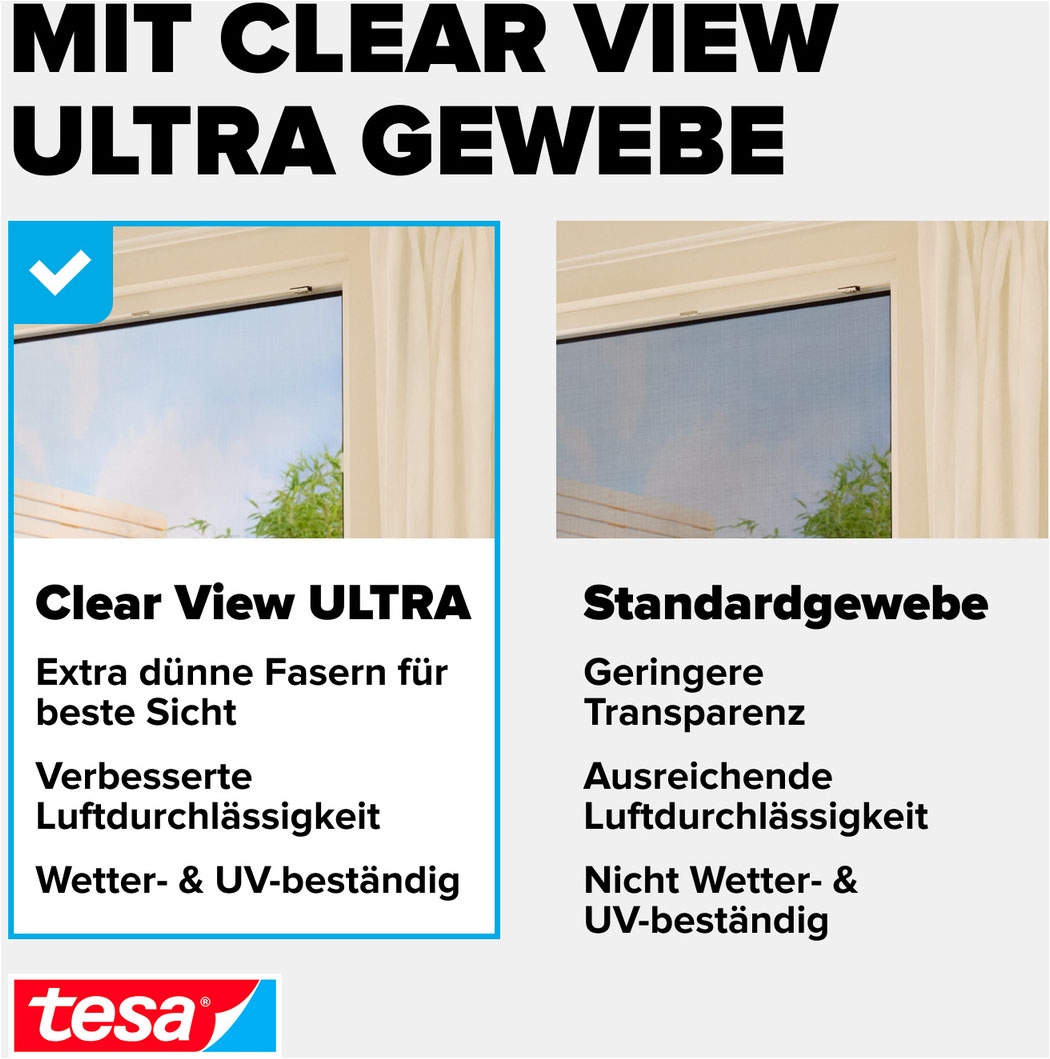 tesa Insektenschutz-Fensterrahmen »Insect Stop Falt Fliegengitter für Fenster - min 0,8 m bis max. 1,4 m« Packung, Teleskop Alu Rahmen, 1 Stk. tlg. Mückenschutz-verstellbarem Rahmen aus Aluminium-ohne bohren